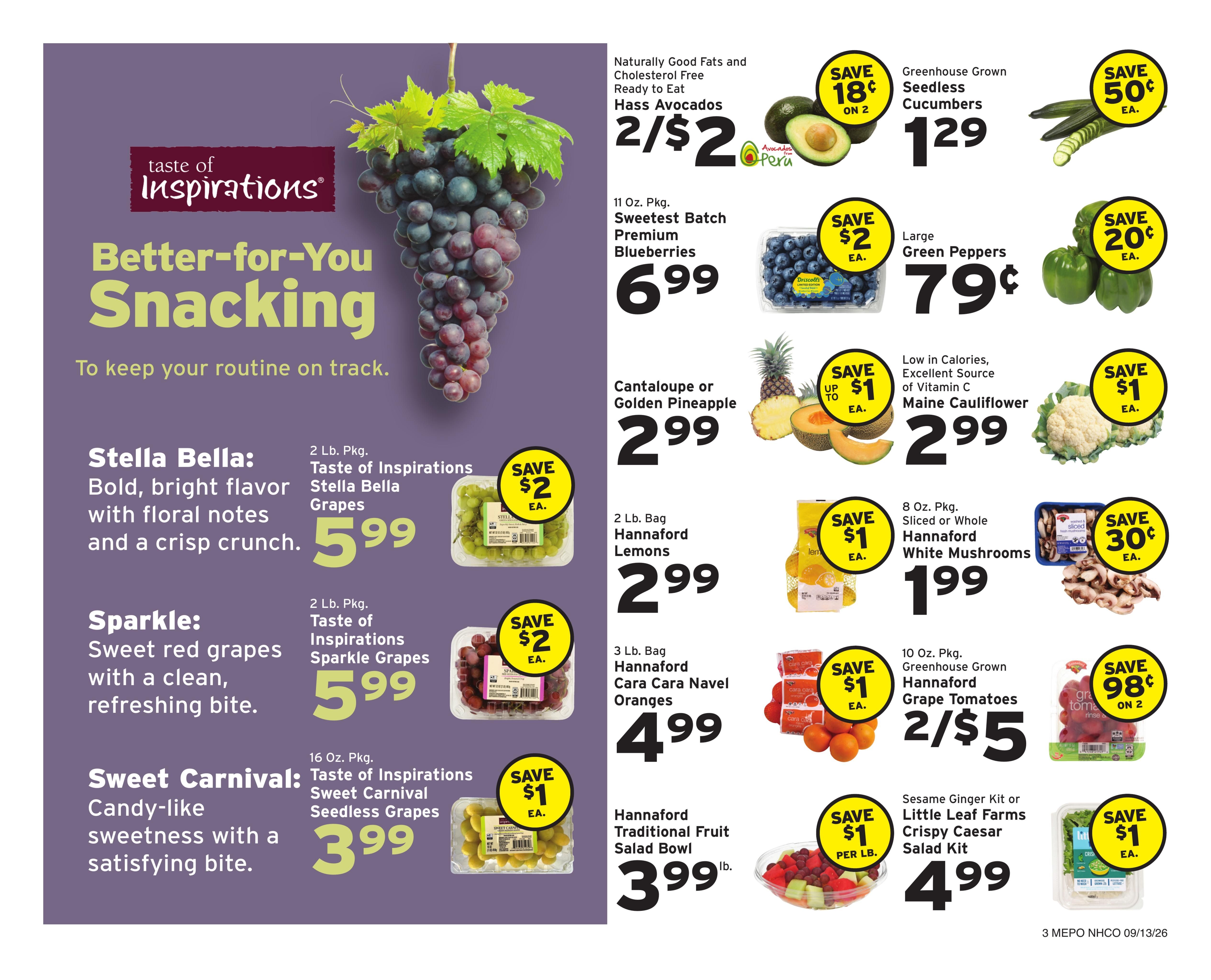 Hannaford (Portland Area, ME) Week 38 Weekly Ad September 13 - 19, 2026