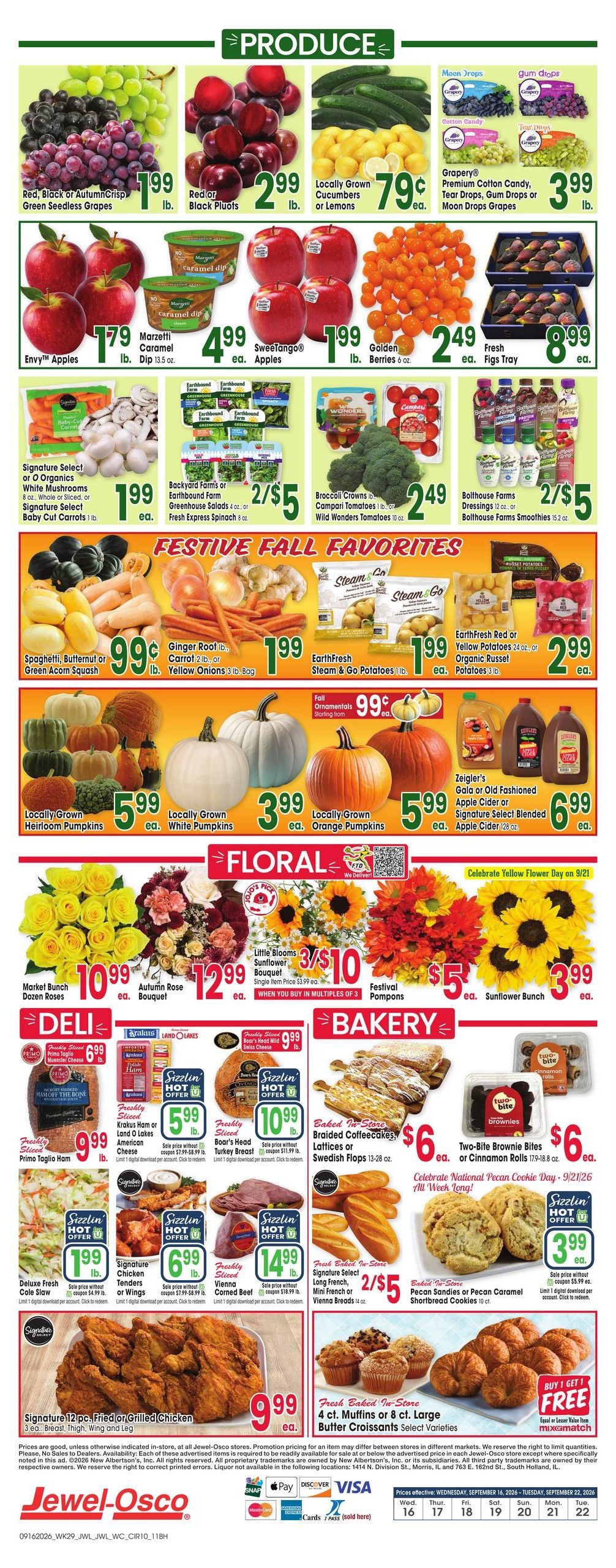 Jewel-Osco (Chicago Area, IL) Weekly Ad September 16 - 22, 2026