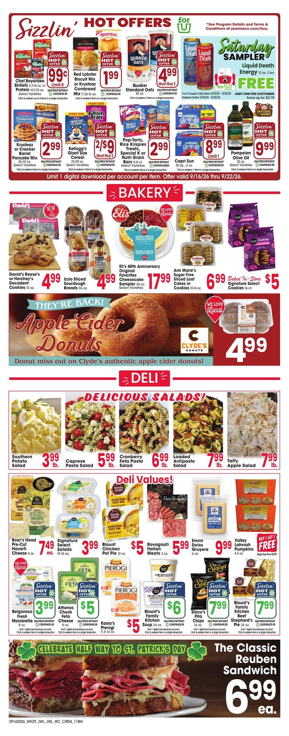 Jewel-Osco (Chicago Area, IL) Weekly Ad September 16 - 22, 2026