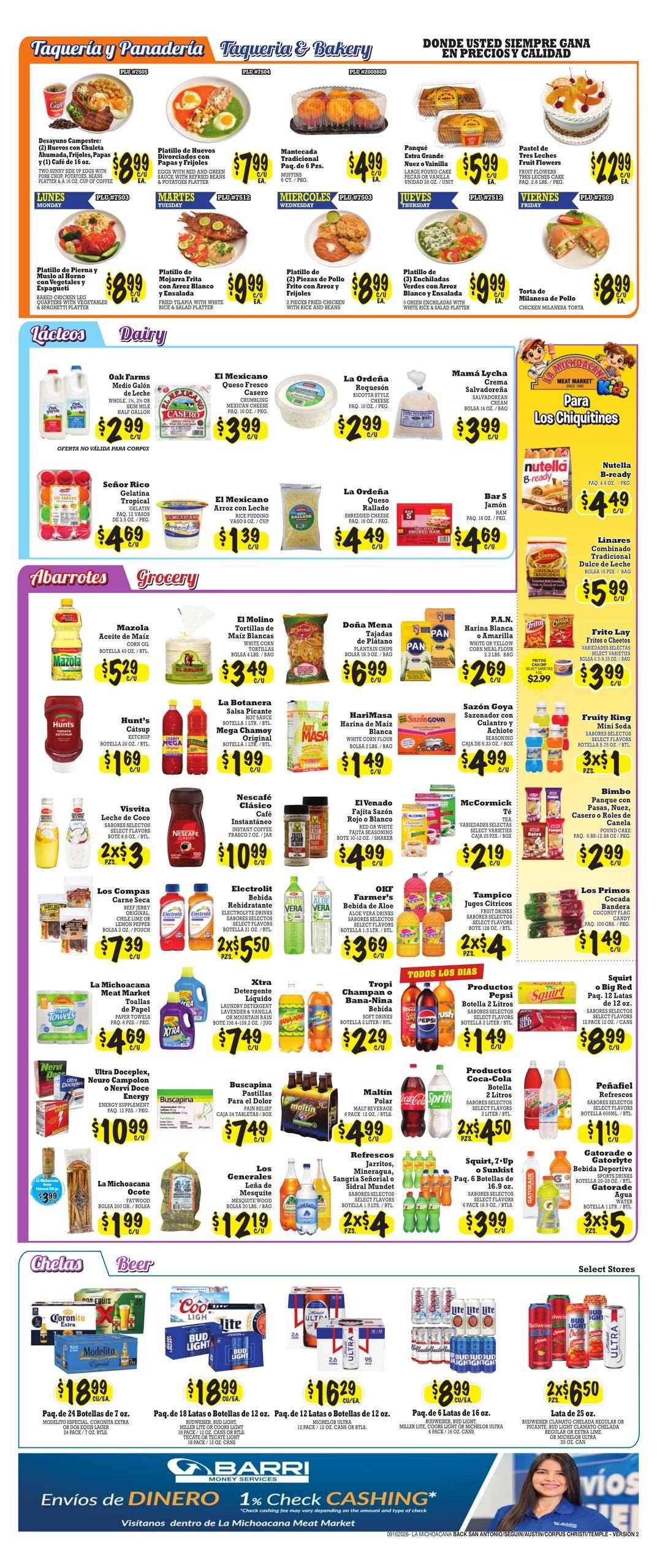 La Michoacana Meat Market (Austin Area, TX) Weekly Ad September 16 - 29, 2026