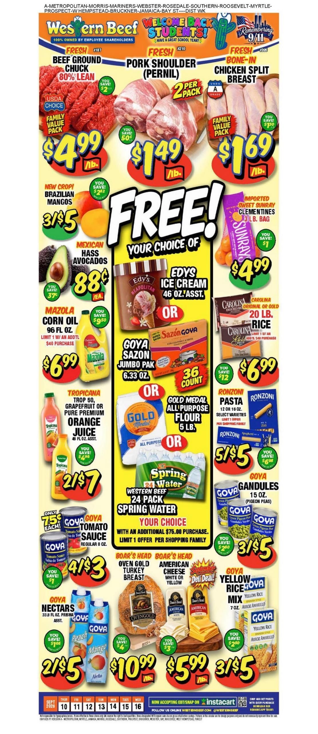 Western Beef (Elizabeth Area, NJ) Weekly Ad September 10 - 16, 2026