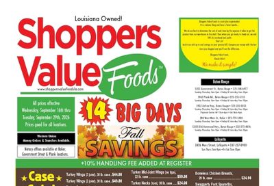 Shoppers Value Foods LA Weekly Ad September 16 - 29, 2026