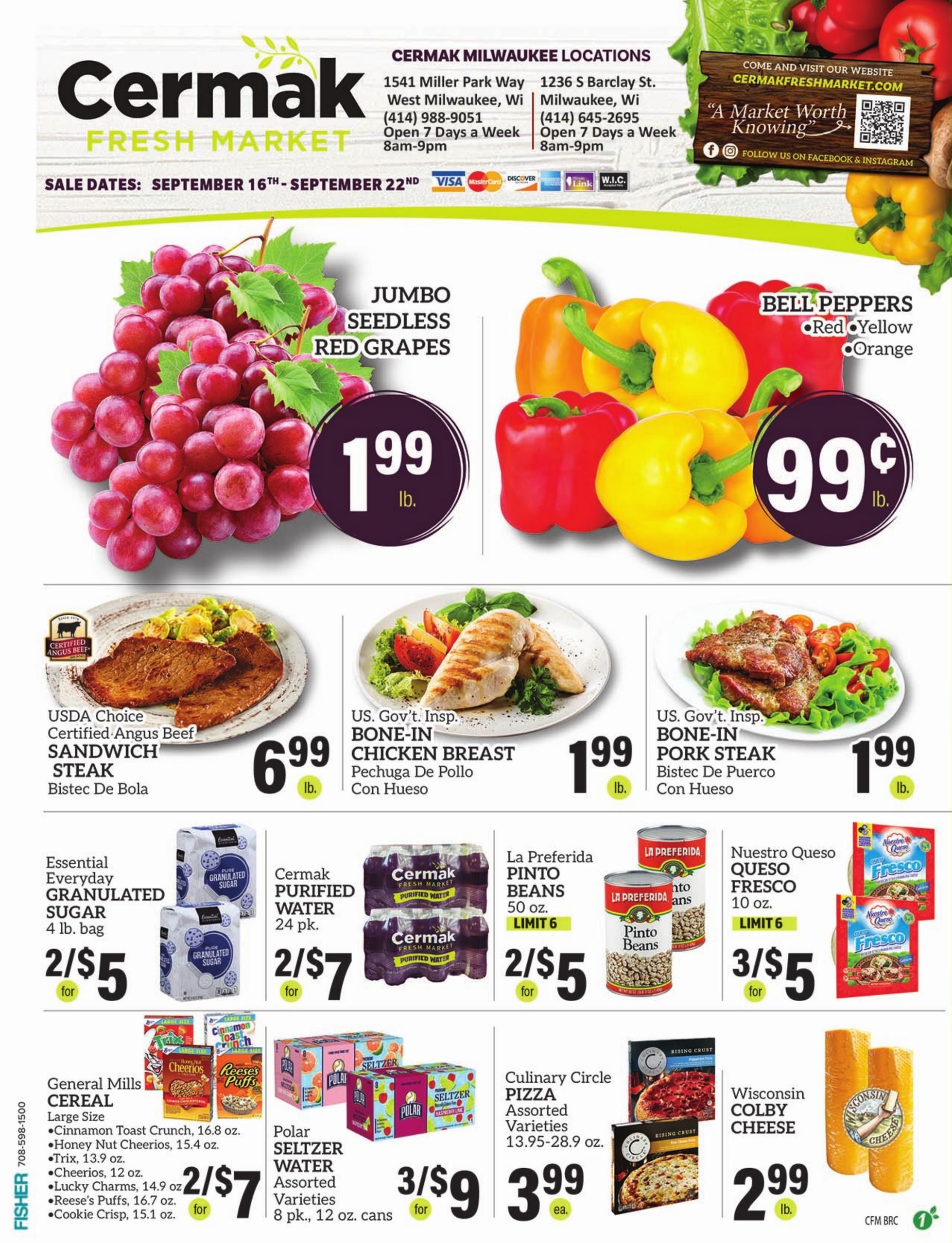 Cermak Fresh Market (Milwaukee Area, WI) Weekly Ad September 16 - 22, 2026