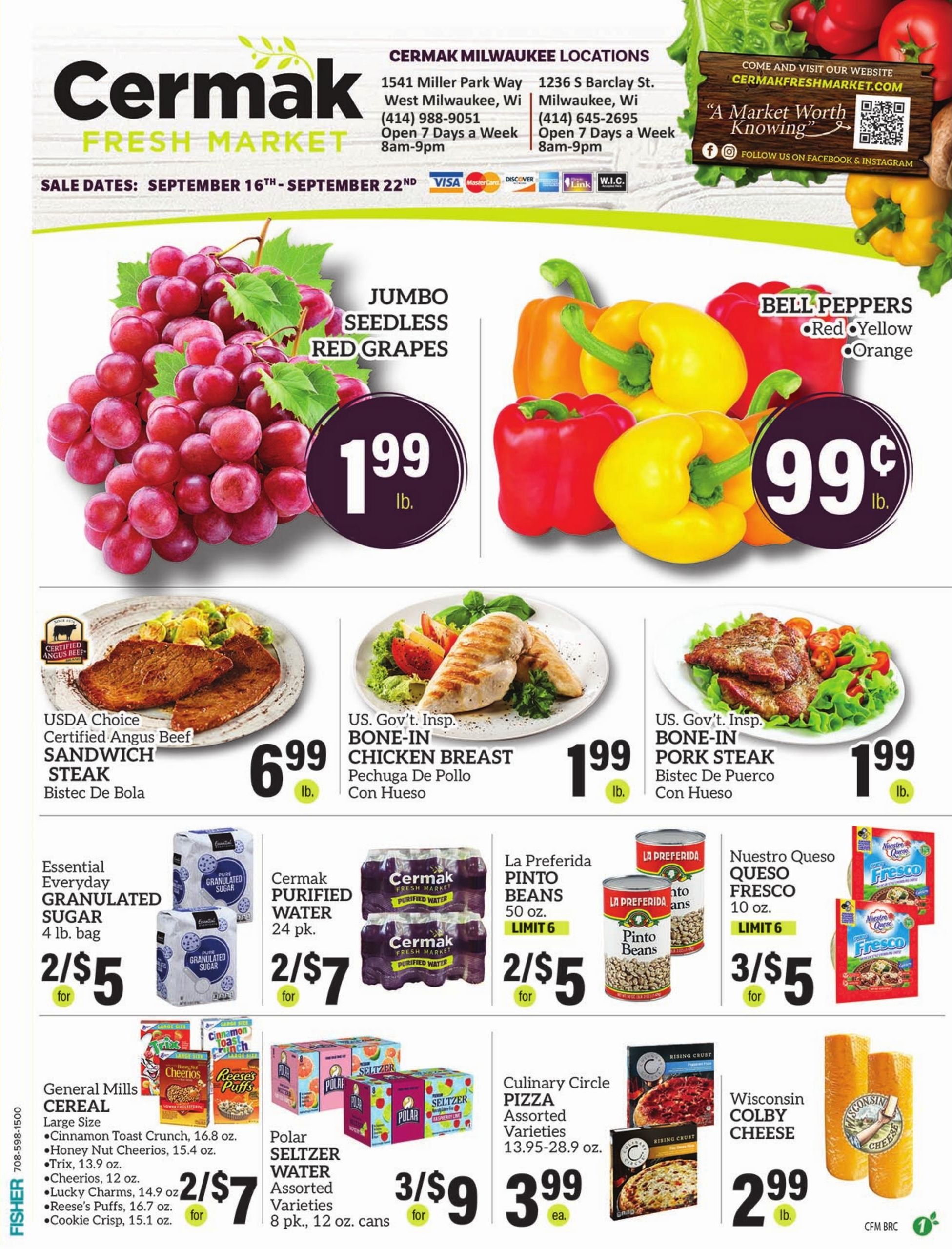 Cermak Fresh Market (Milwaukee Area, WI) Weekly Ad September 16 - 22, 2026