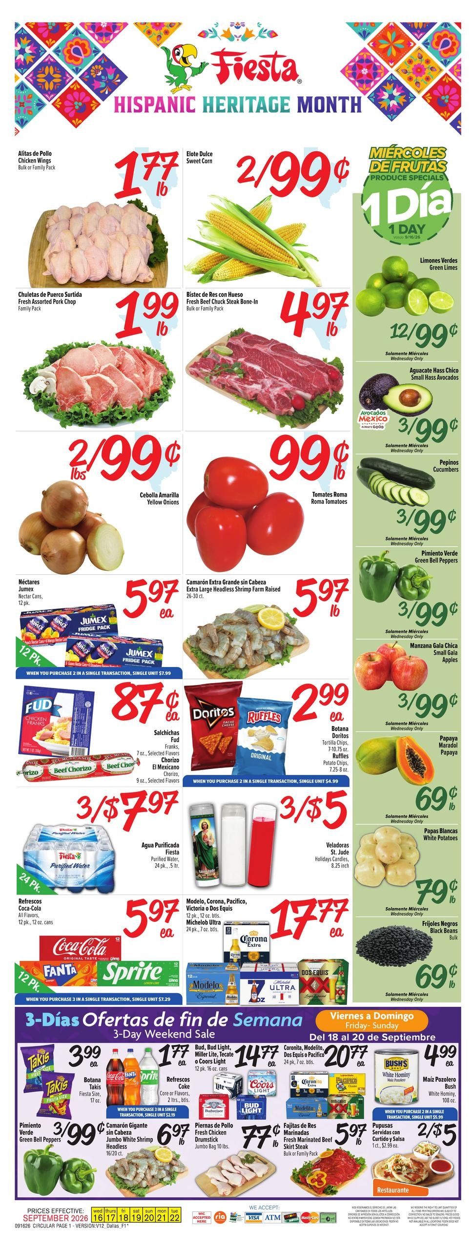 Fiesta Mart (Allen Area, TX) Weekly Ad September 16 - 22, 2026