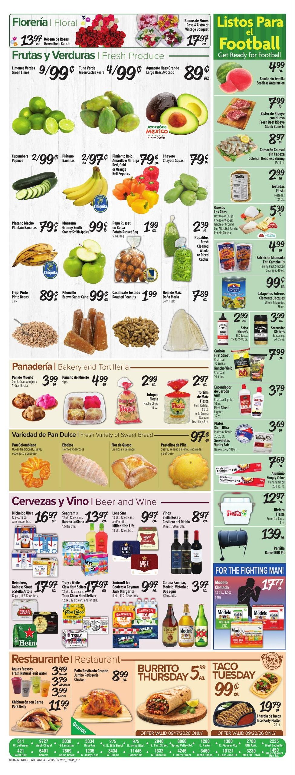 Fiesta Mart (Allen Area, TX) Weekly Ad September 16 - 22, 2026