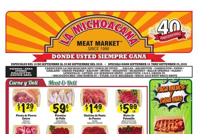 La Michoacana Meat Market (Addison Area, TX) Weekly Ad September 16 - 29, 2026