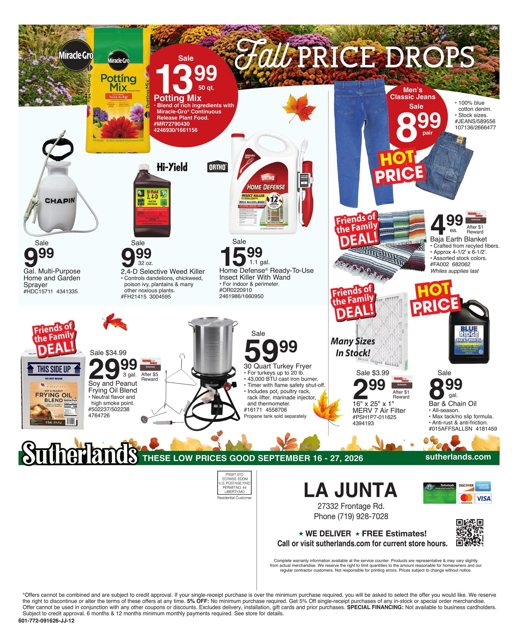 Sutherlands (La Junta Area, CO) Weekly Ad September 16 - 27, 2026