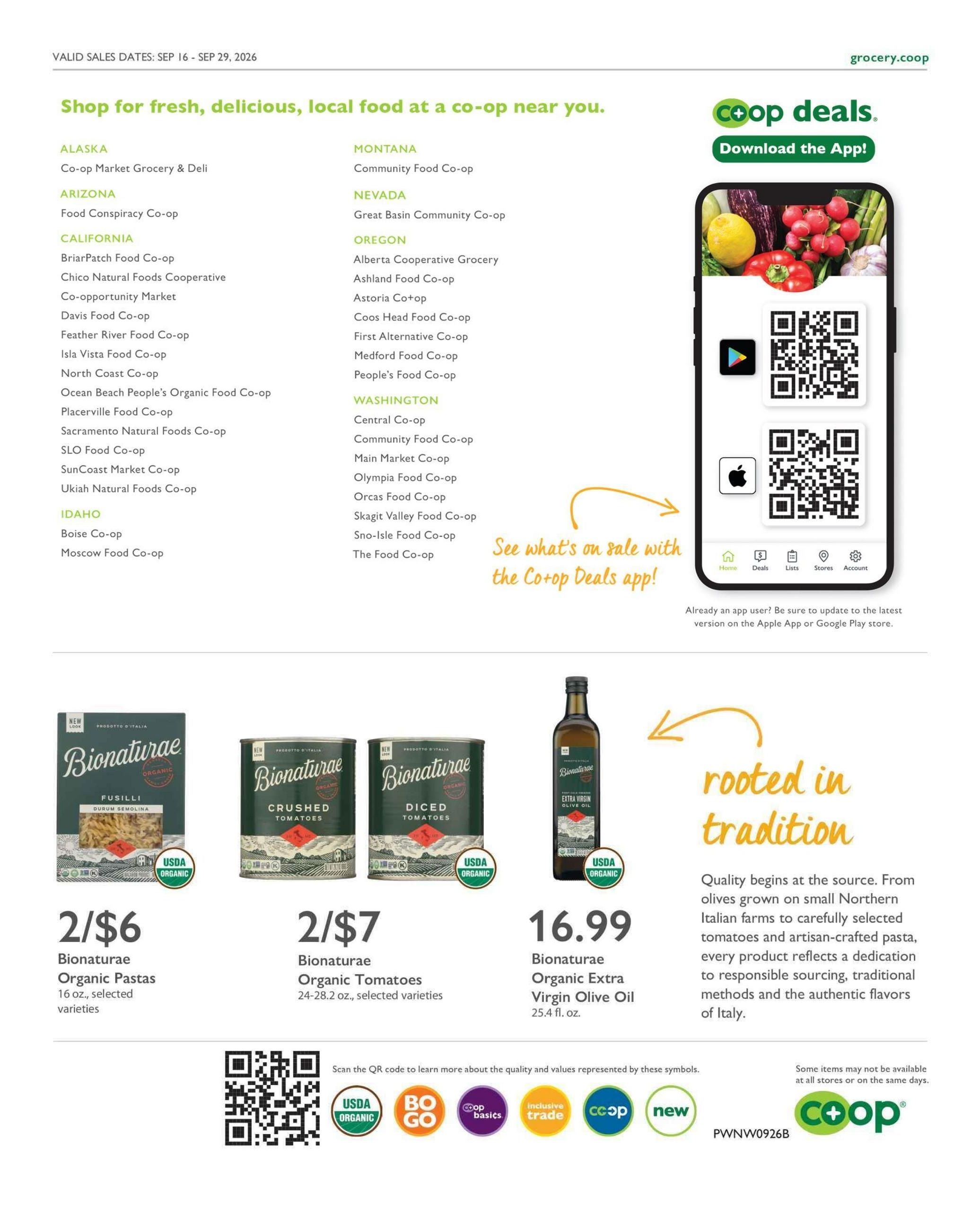 Co-opportunity Natural Foods Weekly Ad September 16 - 29, 2026