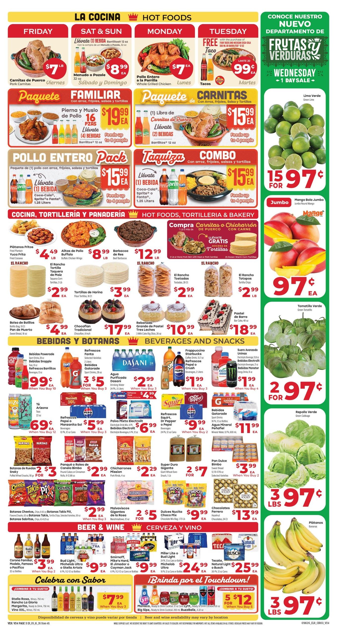 El Rancho Supermercado (Colleyville-Irving Area, TX) Weekly Ad September 16 - 22, 2026