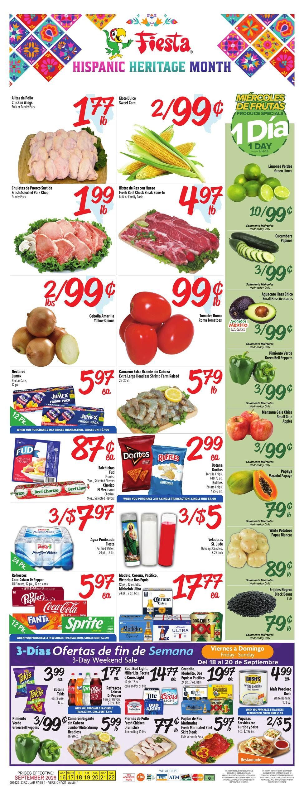 Fiesta Mart (Austin Area, TX) Weekly Ad September 16 - 22, 2026