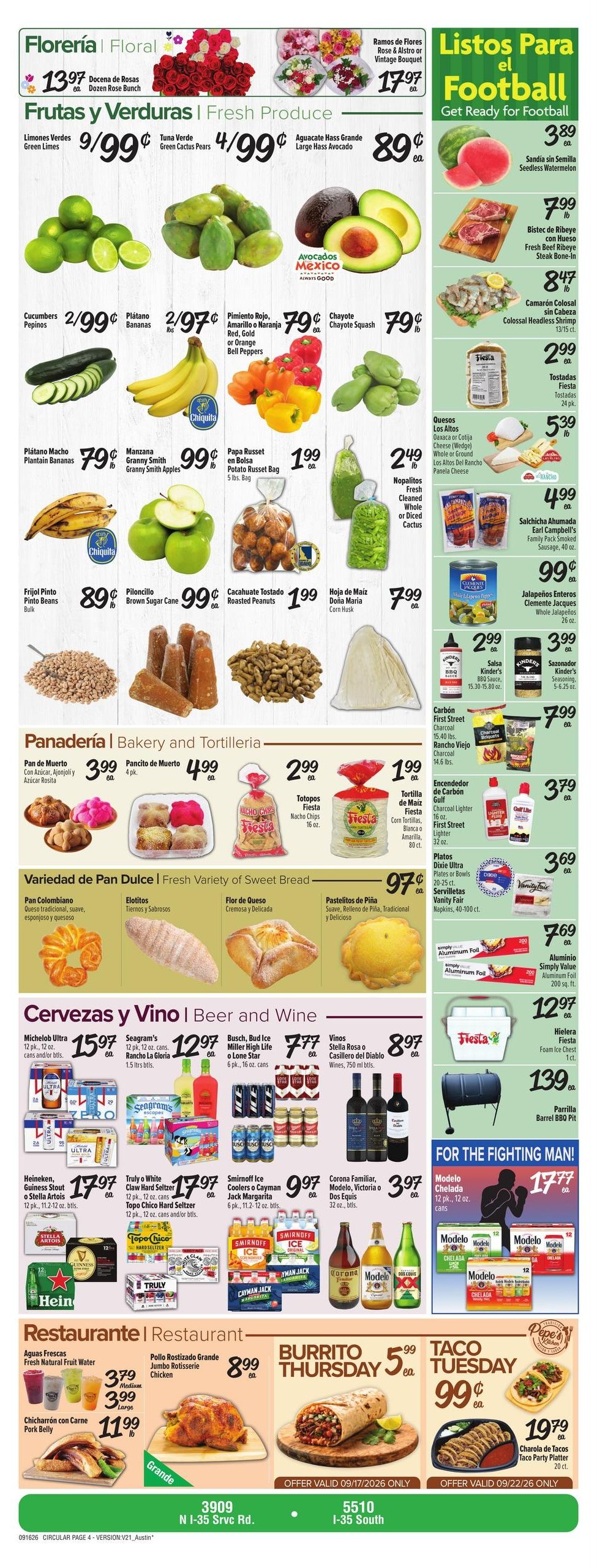 Fiesta Mart (Austin Area, TX) Weekly Ad September 16 - 22, 2026