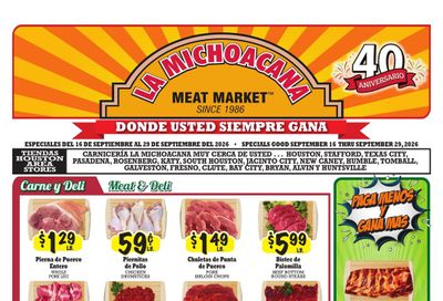 La Michoacana Meat Market (Houston Area, TX) Weekly Ad September 16 - 29, 2026