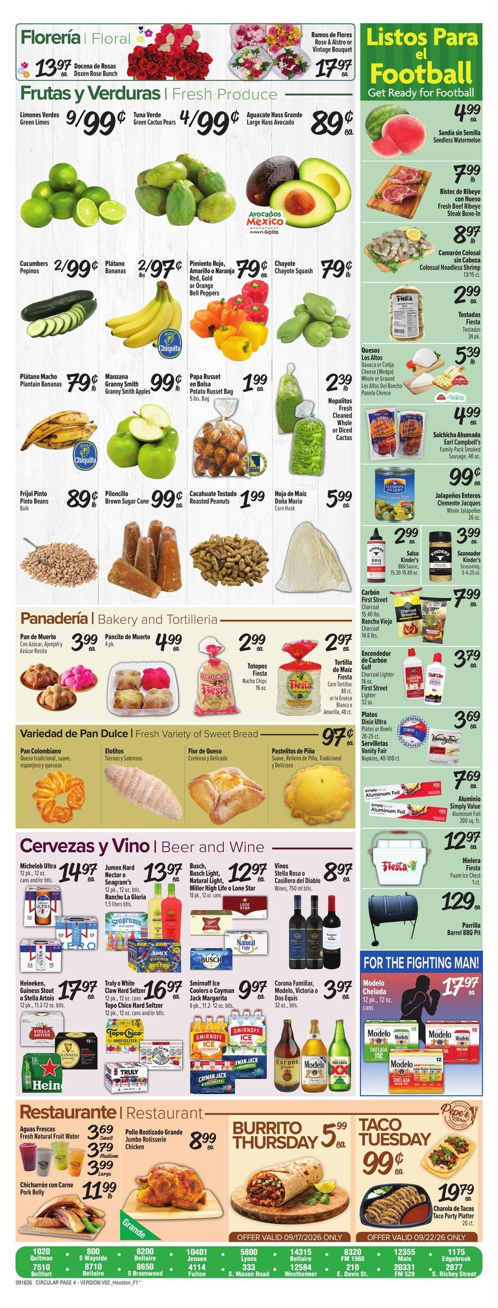Fiesta Mart (Conroe Area, TX) Weekly Ad September 16 - 22, 2026