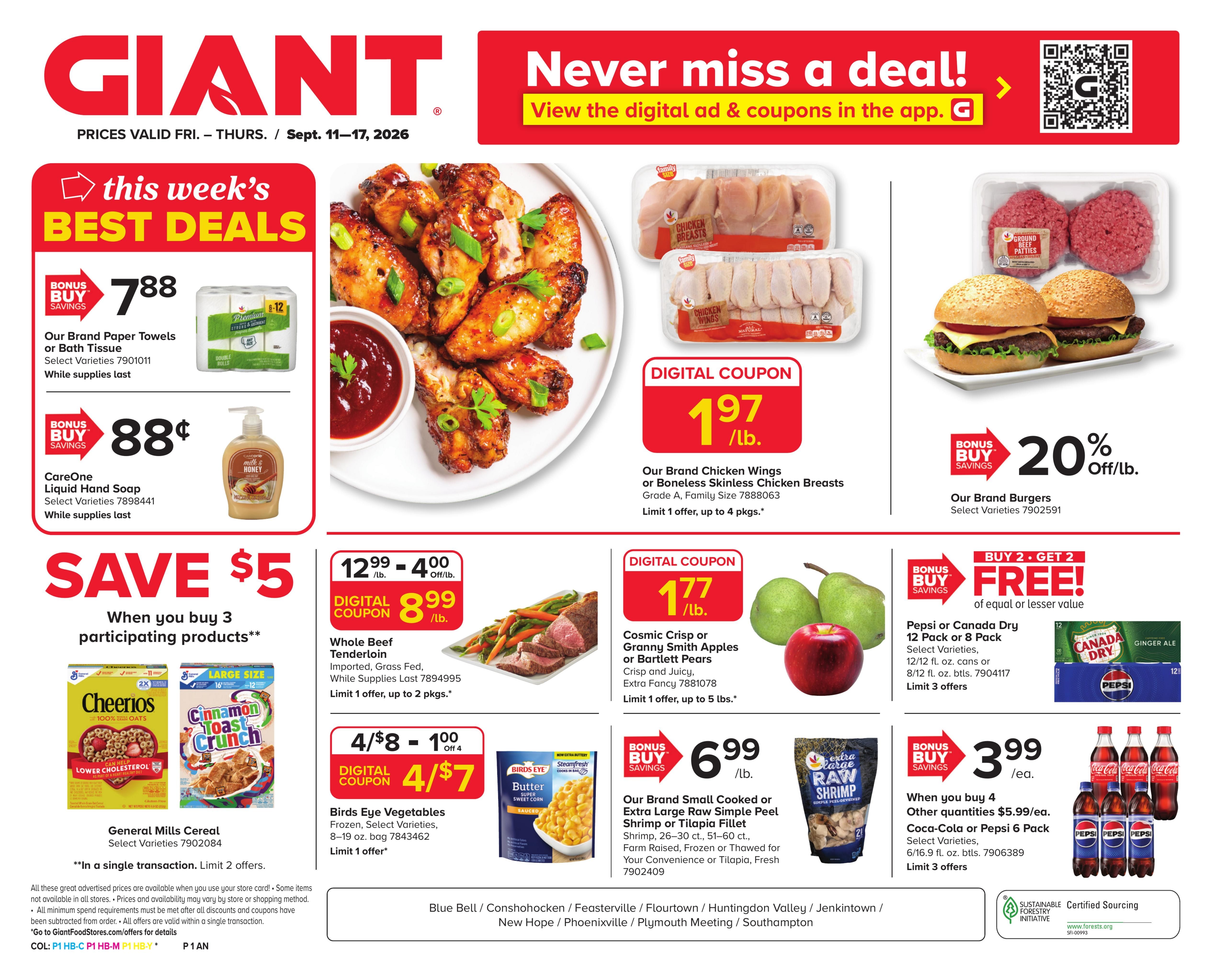 Giant Food Stores (Edison Area, NJ) Weekly Ad September 11 - 17, 2026
