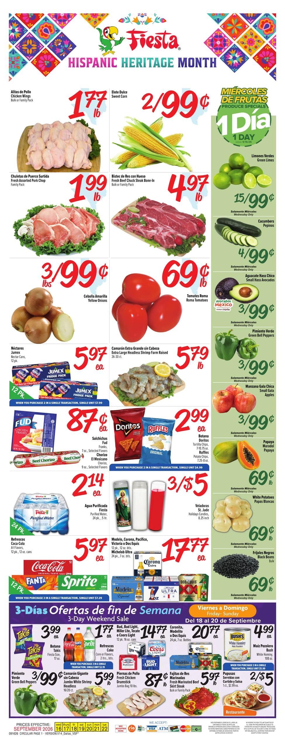 Fiesta Mart (Denton Area, TX) Weekly Ad September 16 - 22, 2026