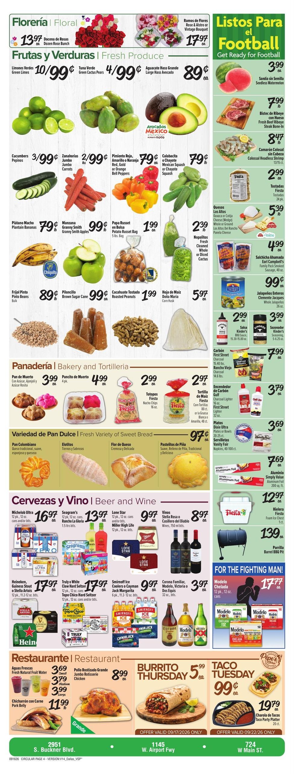 Fiesta Mart (Denton Area, TX) Weekly Ad September 16 - 22, 2026