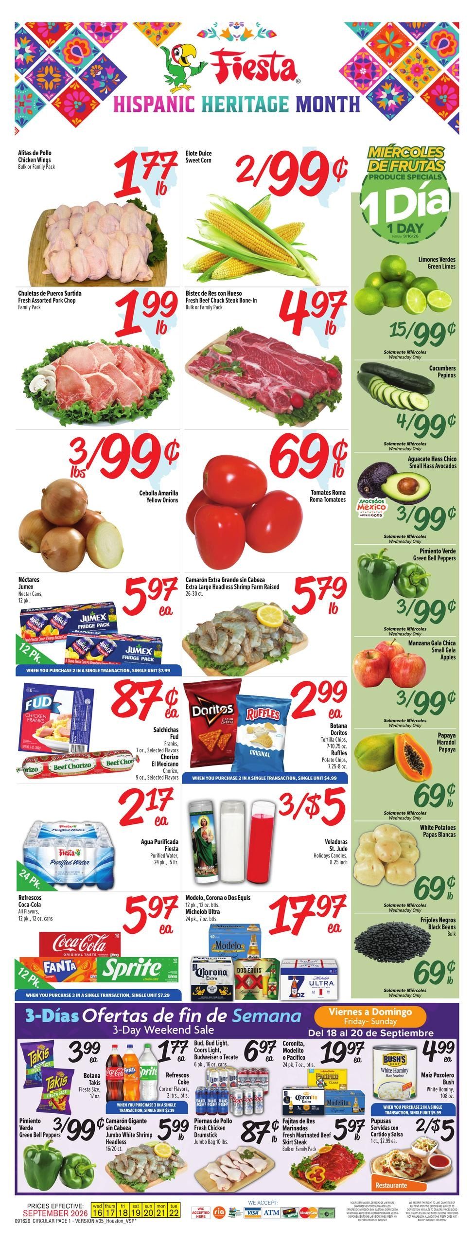 Fiesta Mart (Pasadena Area, TX) Weekly Ad September 16 - 22, 2026