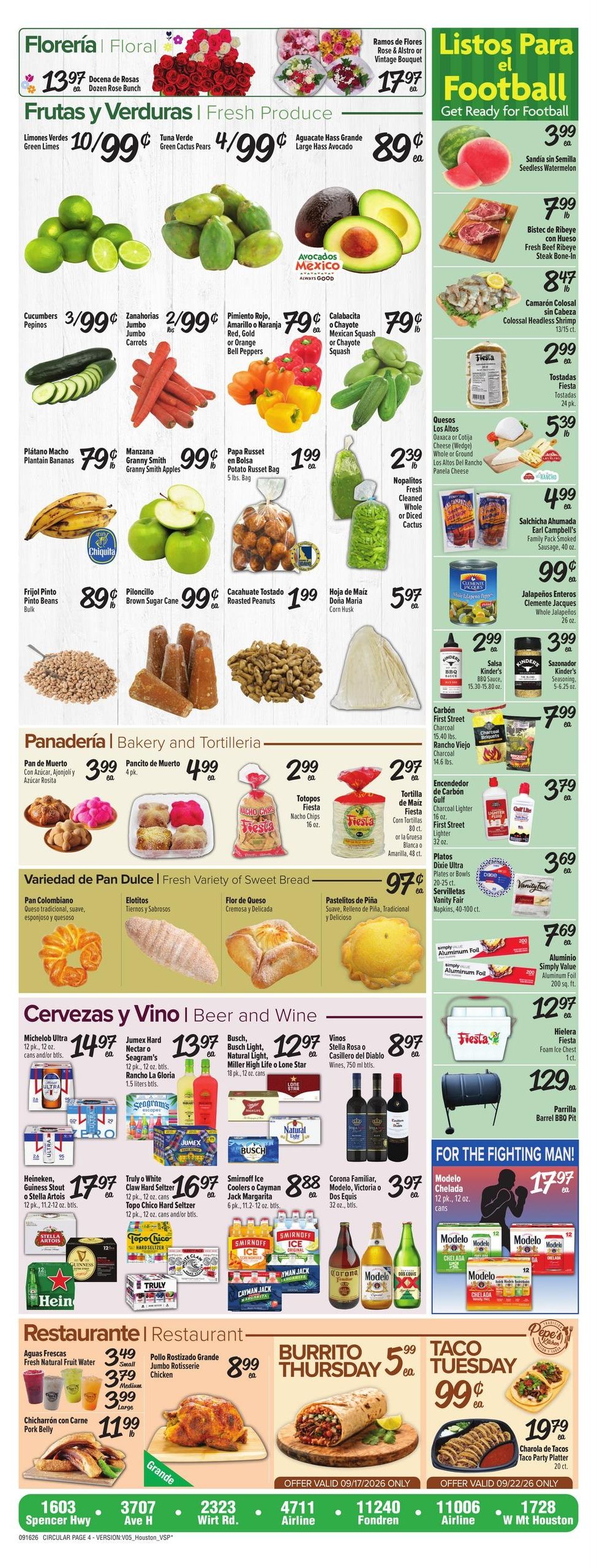 Fiesta Mart (Pasadena Area, TX) Weekly Ad September 16 - 22, 2026