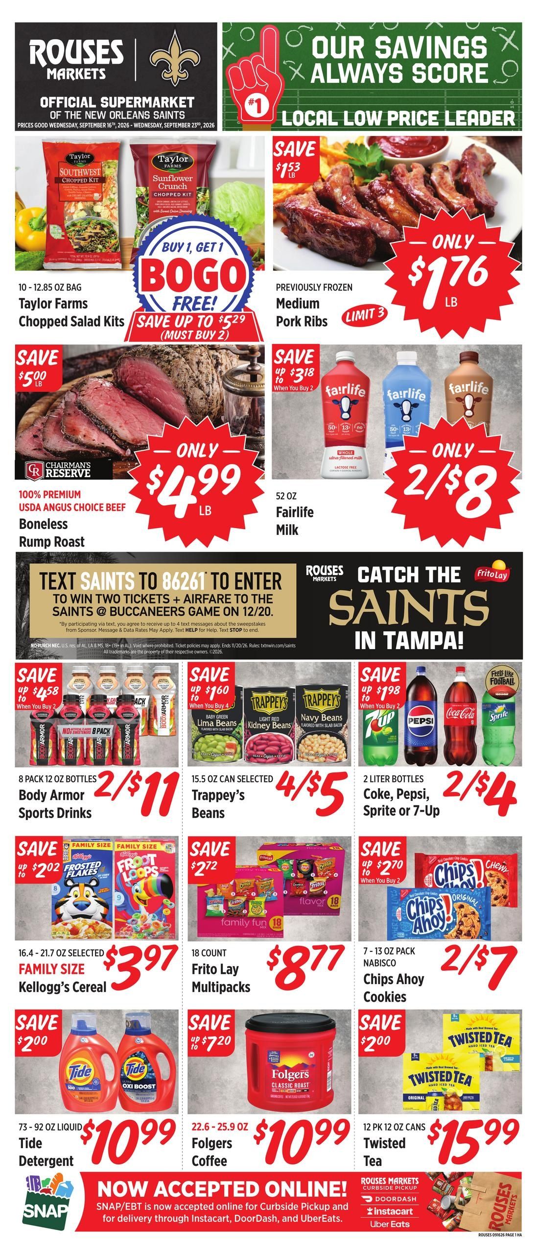 Rouses Supermarkets (Hattiesburg Area, MS) Weekly Ad September 16 - 23, 2026