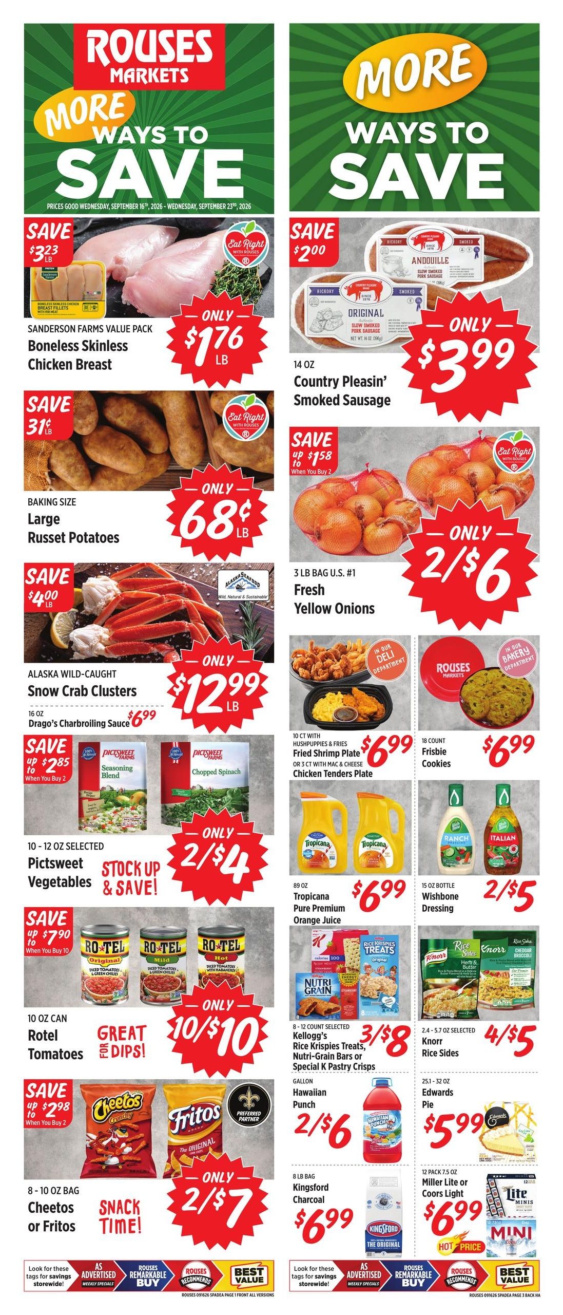 Rouses Supermarkets (Hattiesburg Area, MS) Weekly Ad September 16 - 23, 2026