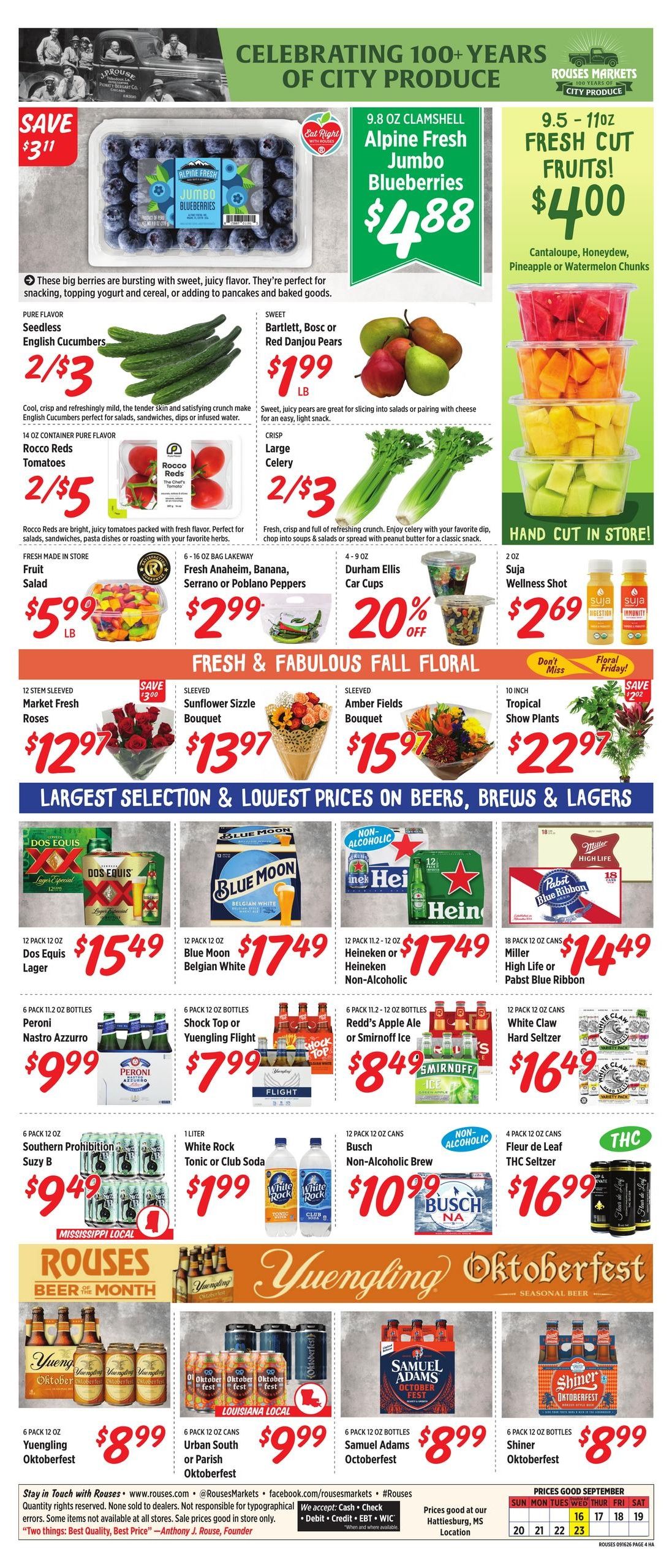 Rouses Supermarkets (Hattiesburg Area, MS) Weekly Ad September 16 - 23, 2026