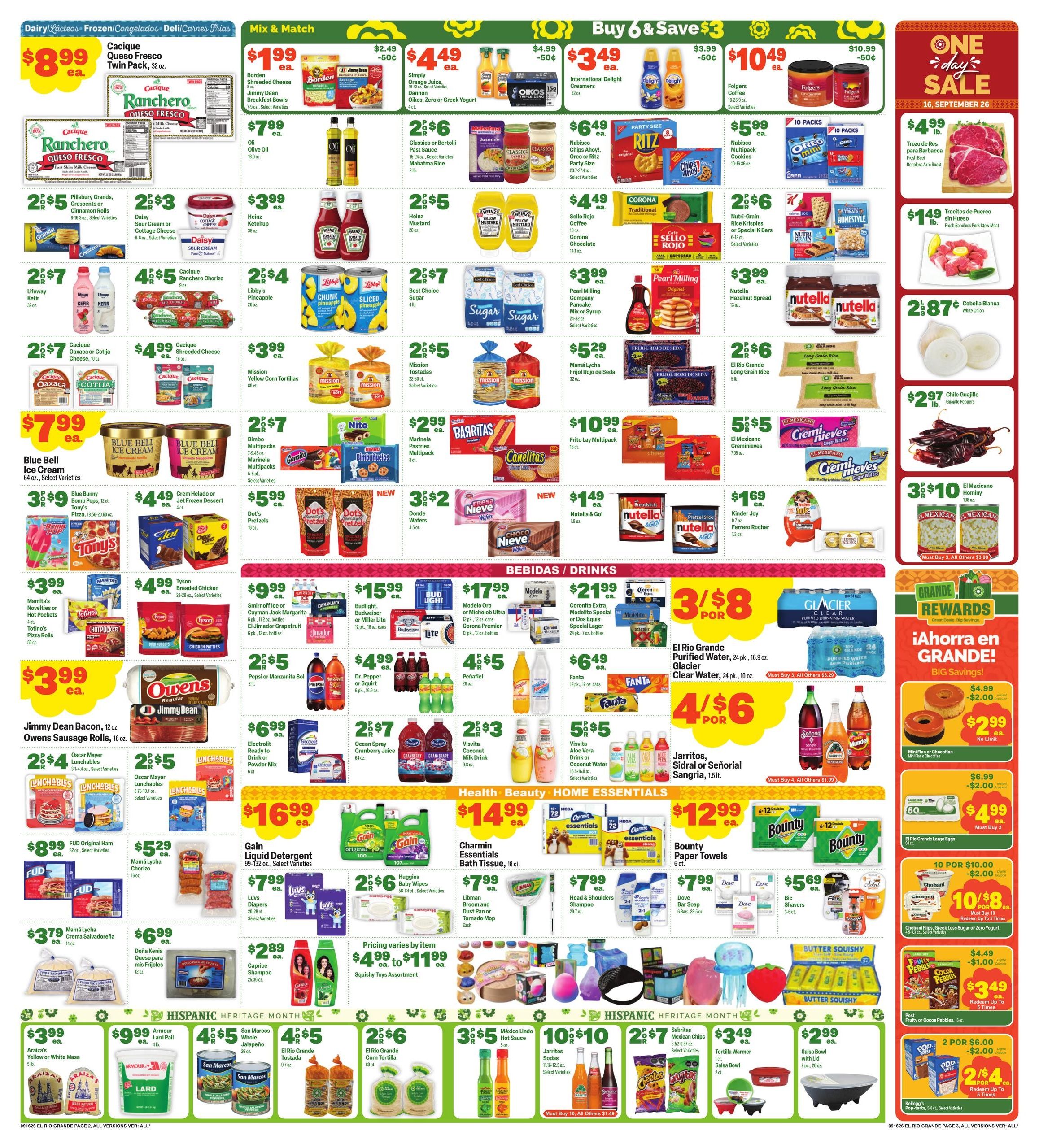 El Rio Grande (Dallas Area, TX) Weekly Ad September 16 - 22, 2026