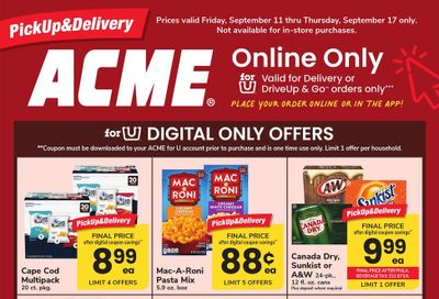 Acme Markets (Philadelphia Area, PA) Bonus Online Savings Weekly Ad September 11 - 17, 2026