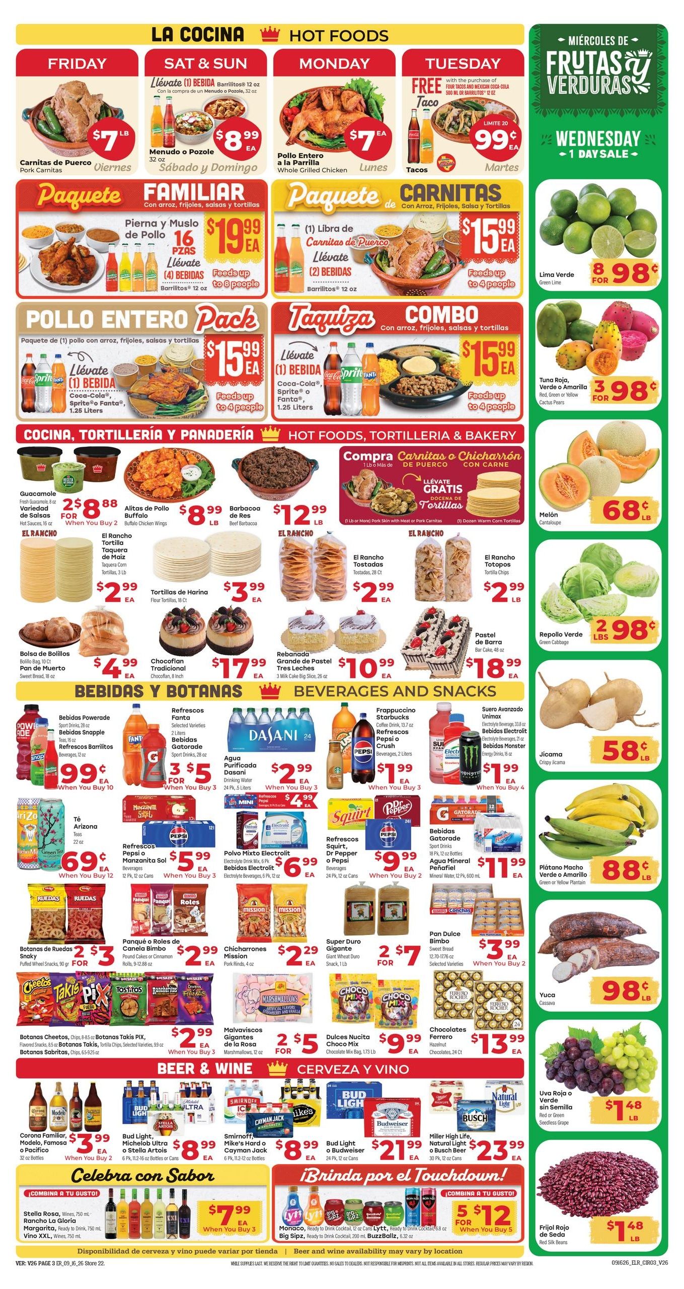 El Rancho Supermercado (Odessa Area, TX) Weekly Ad September 16 - 22, 2026