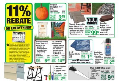 Menards (Scottsbluff Area, NE) 11% Rebate Sale Weekly Ad September 16 - 27, 2026