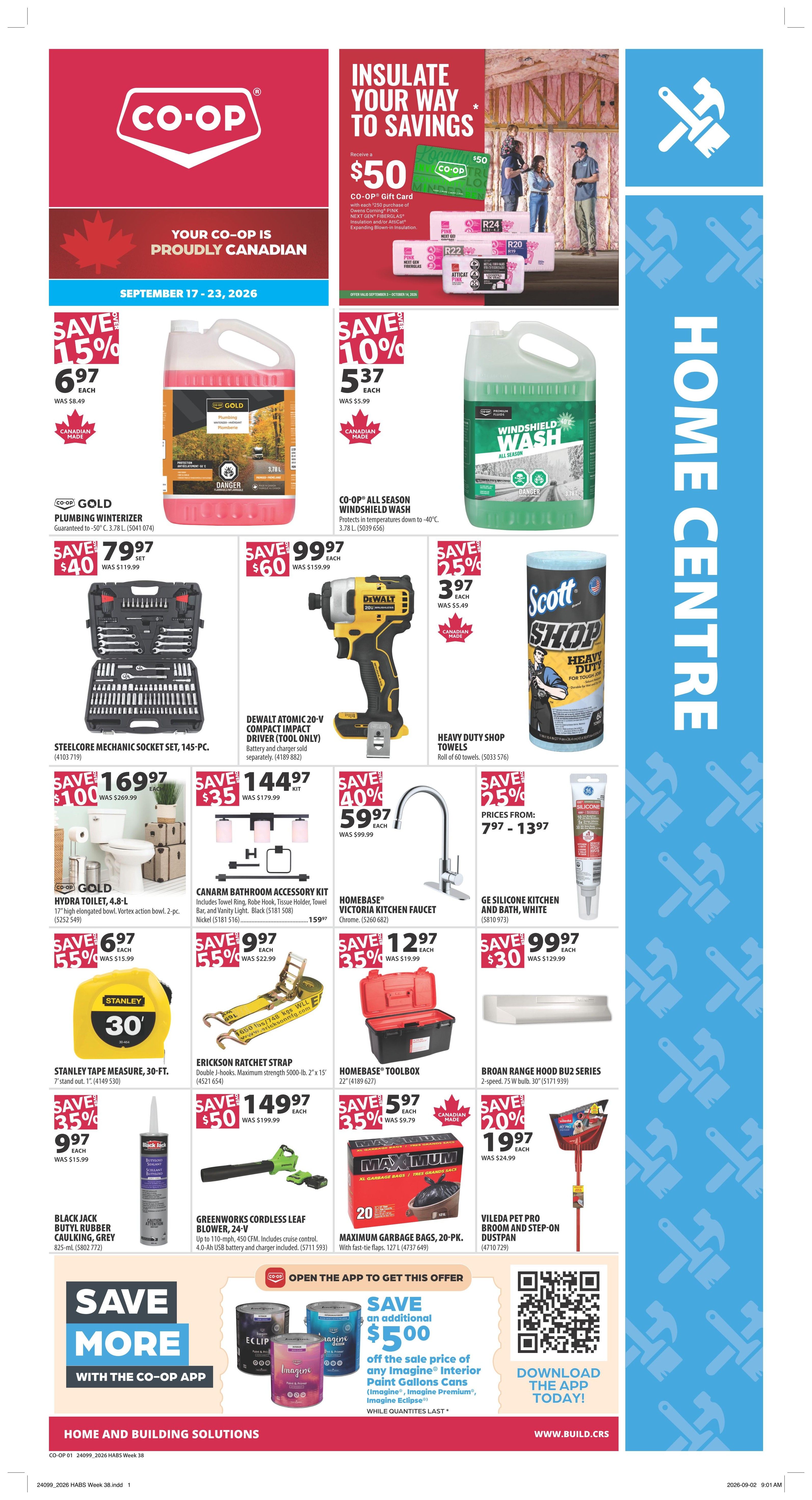 Co-op (West) Home Centre Flyer September 17 to 23