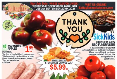 Battaglia's Marketplace Flyer September 16 to 22