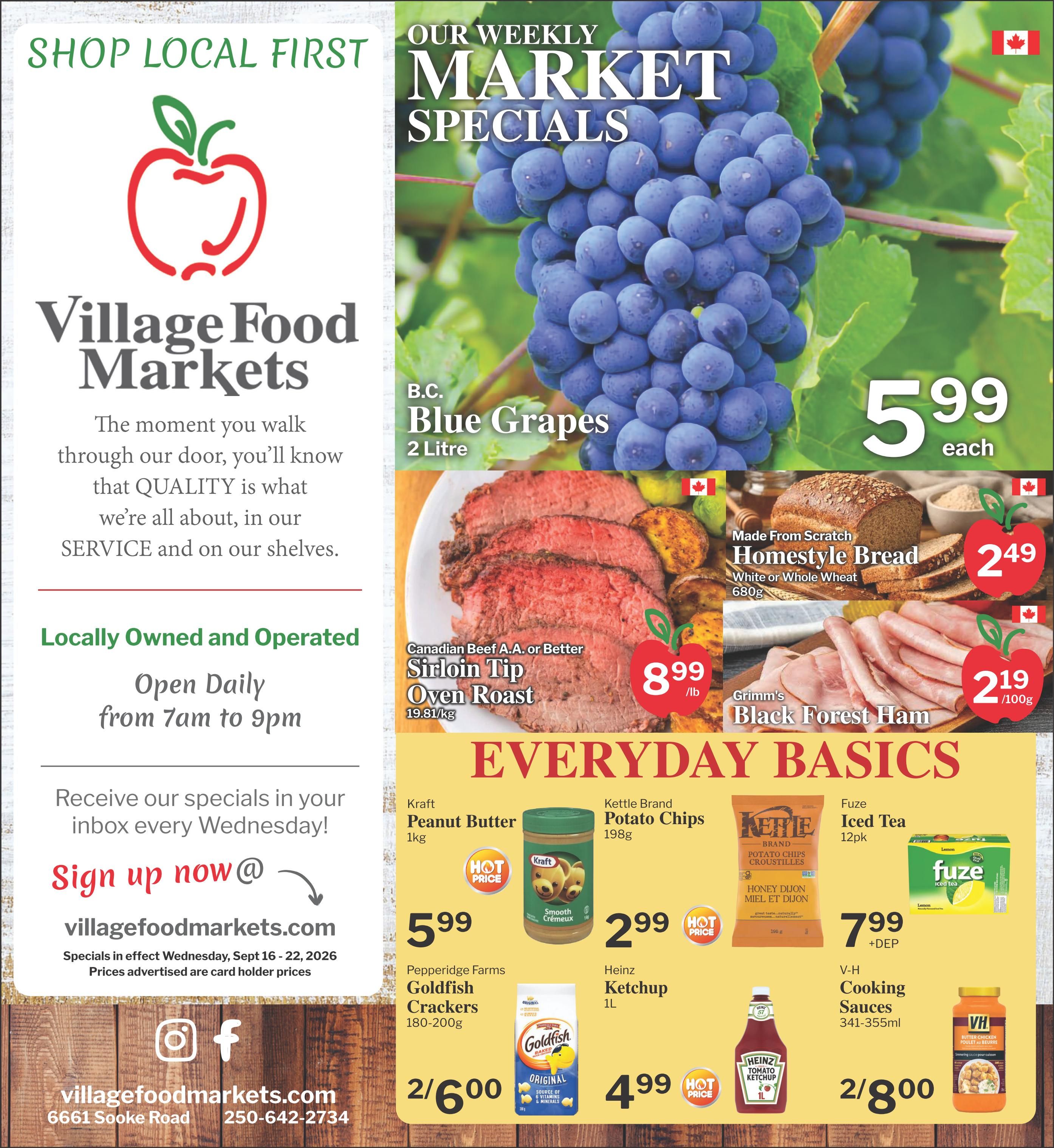 Village Food Markets Flyer September 16 to 22
