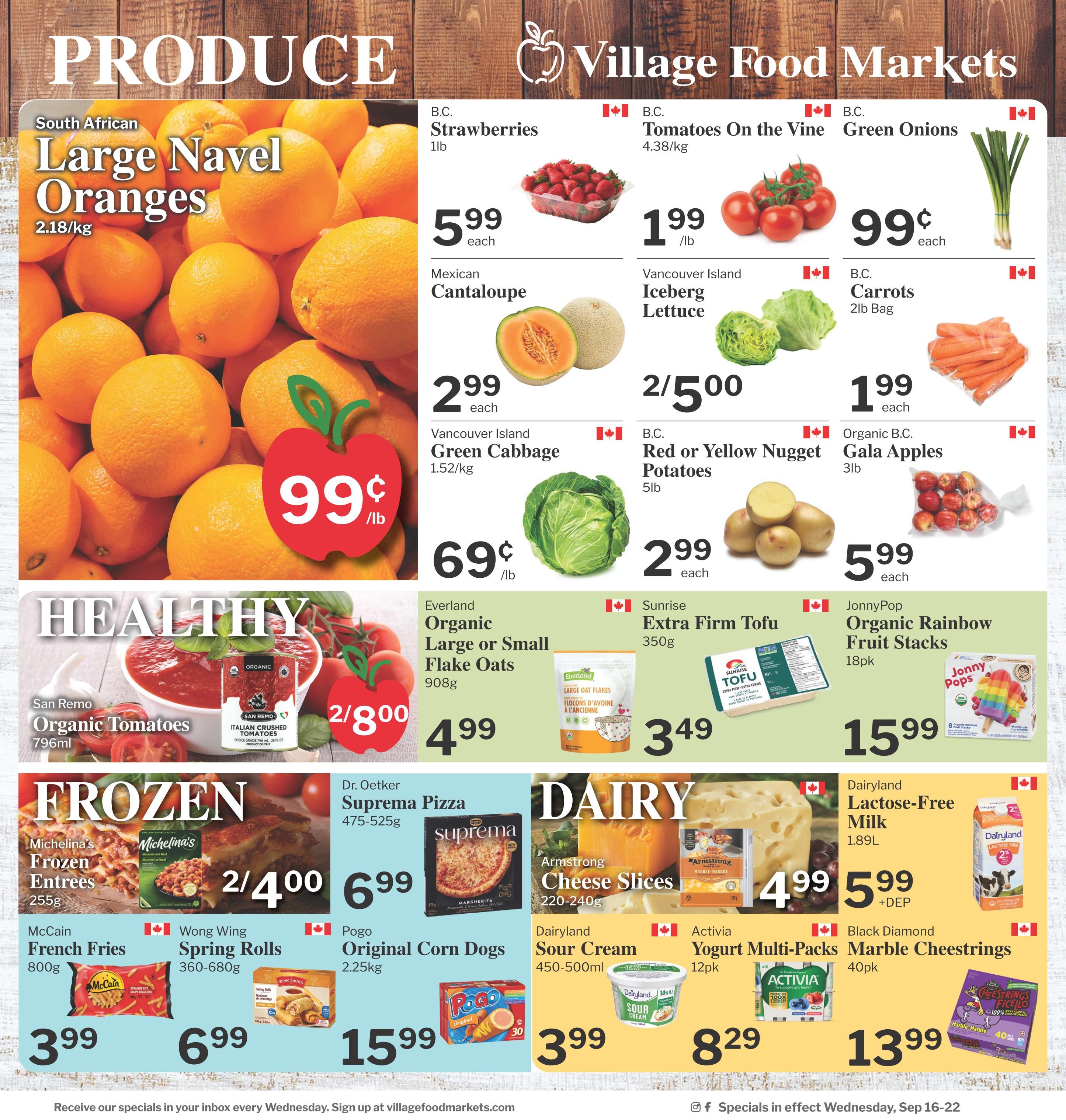 Village Food Markets Flyer September 16 to 22