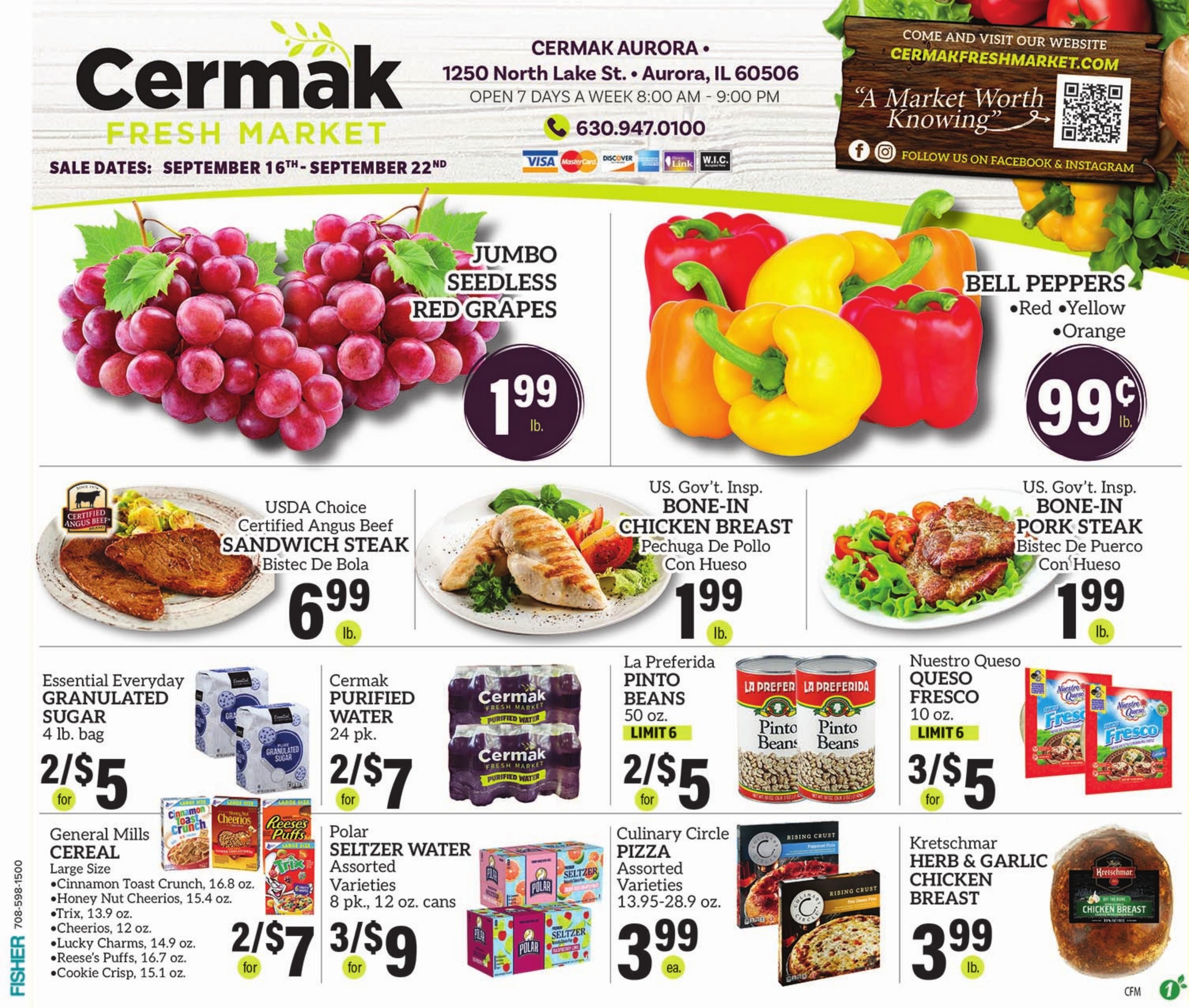 Cermak Fresh Market (Aurora-Naperville Area, IL) Weekly Ad September 16 - 22, 2026