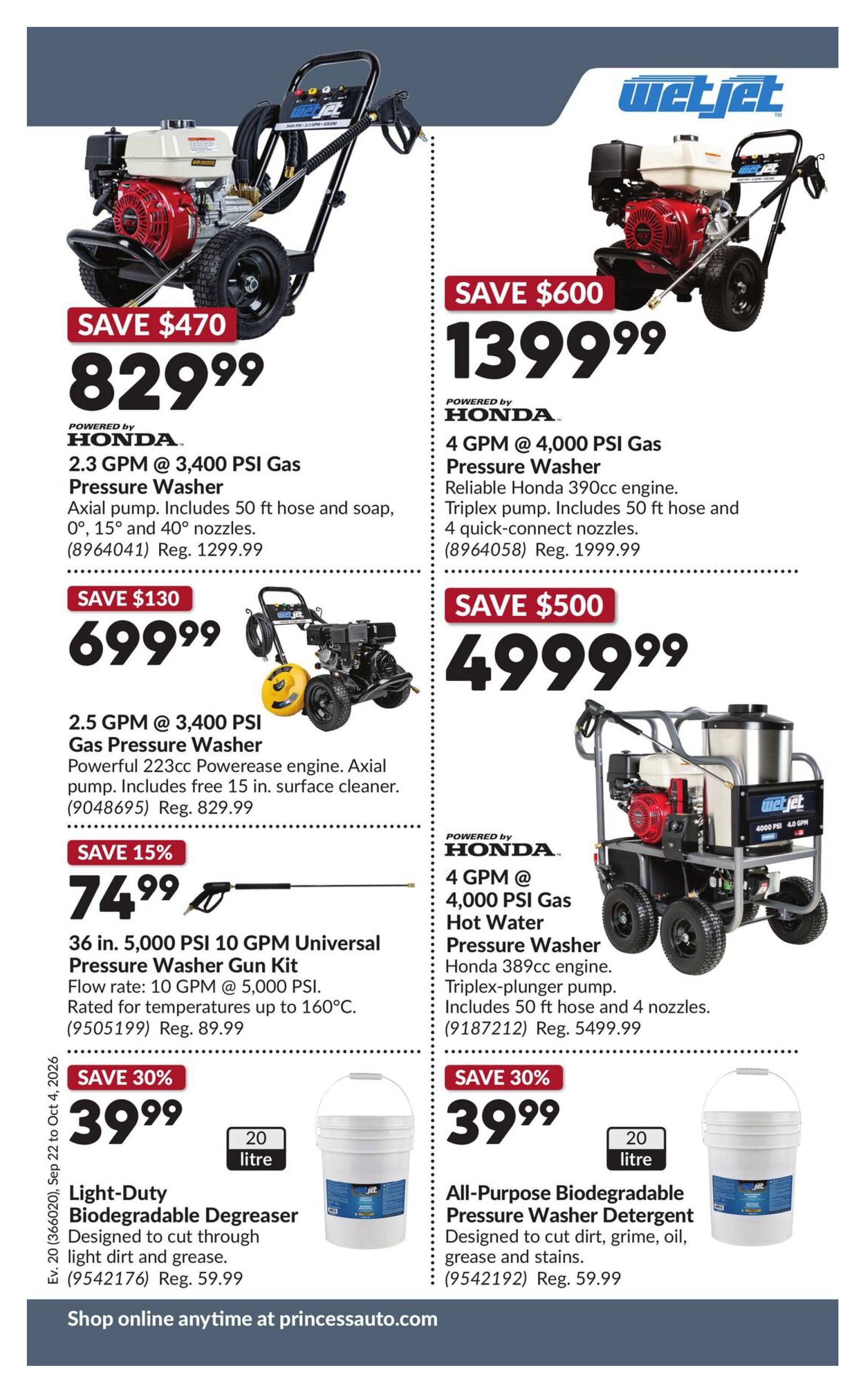 Princess Auto Flyer September 22 to October 4