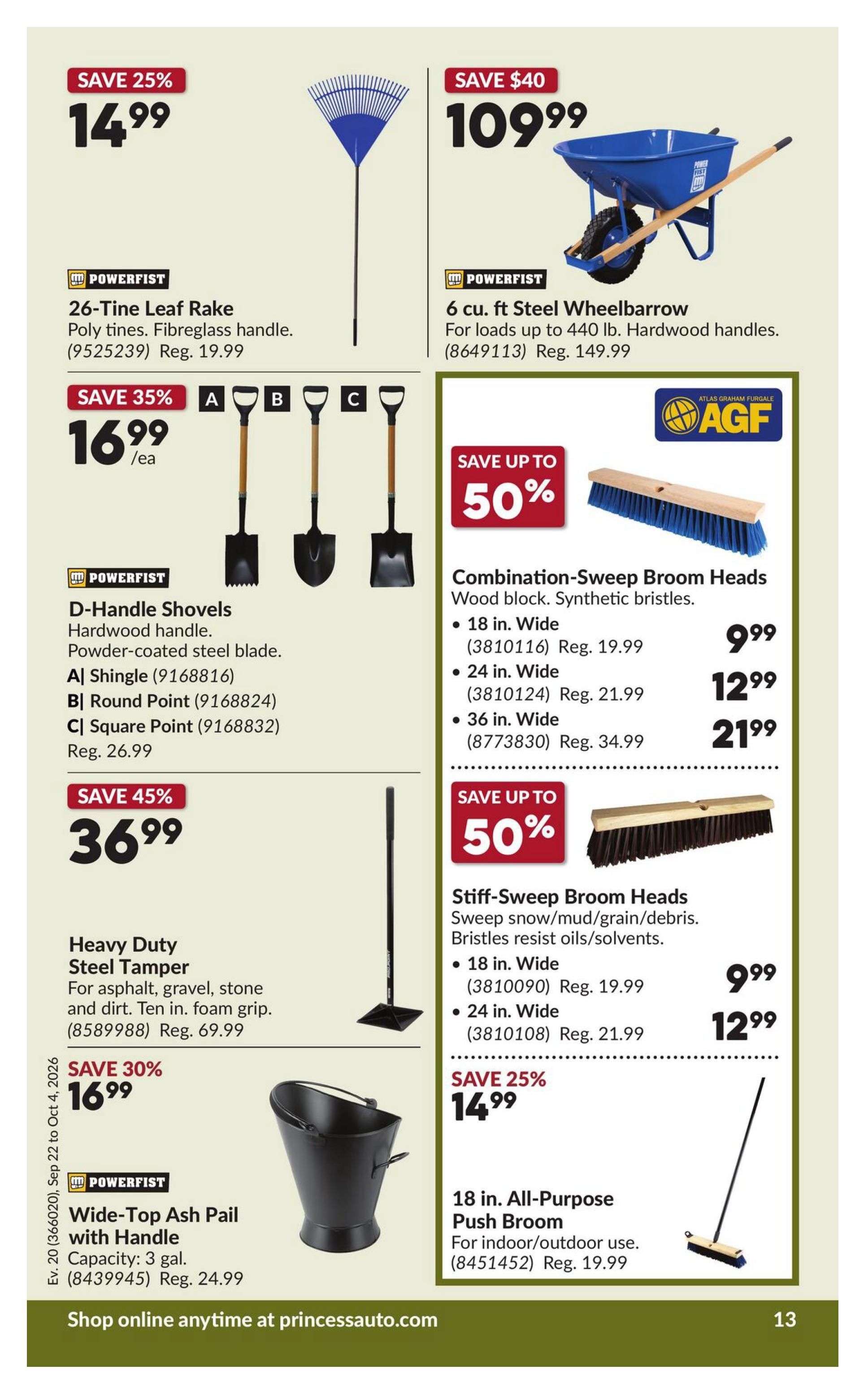 Princess Auto Flyer September 22 to October 4