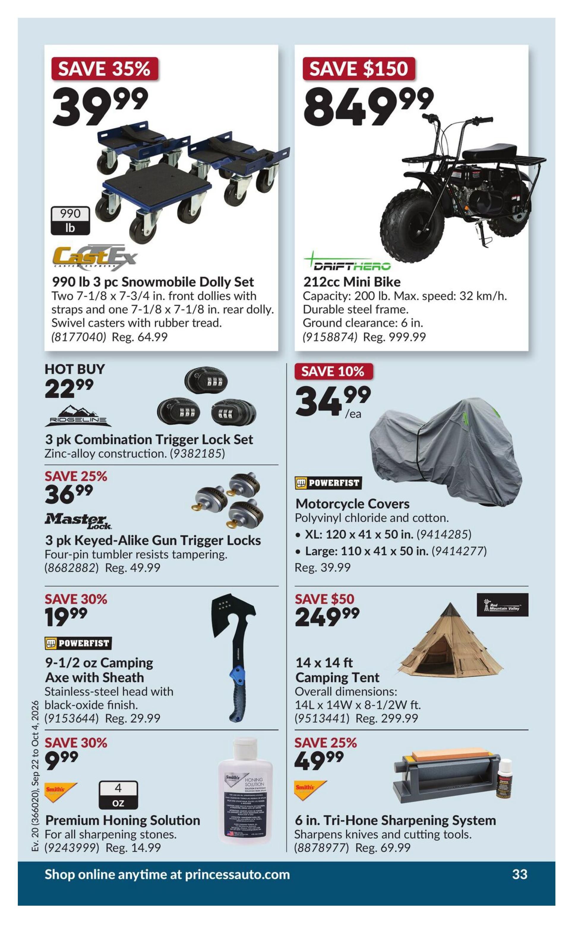 Princess Auto Flyer September 22 to October 4