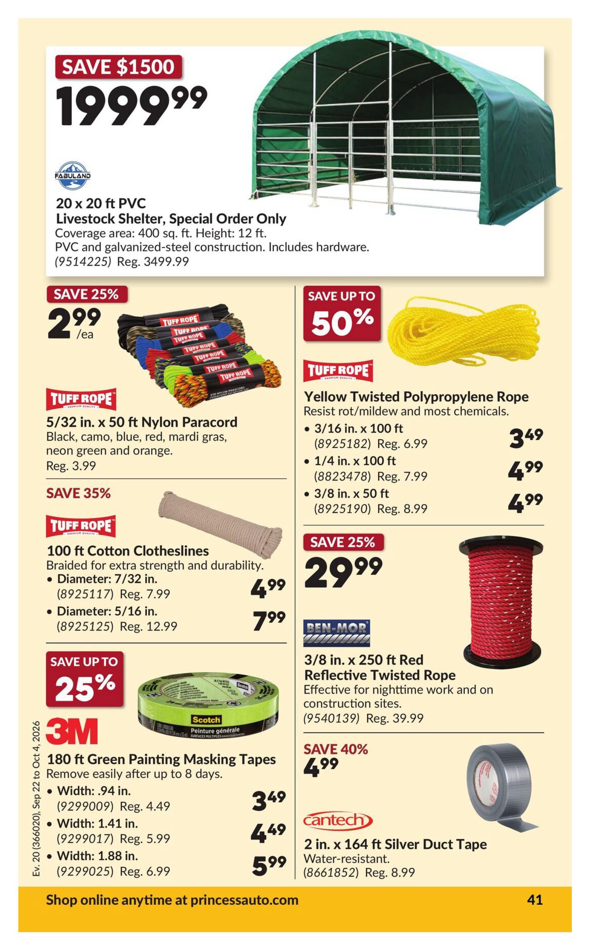 Princess Auto Flyer September 22 to October 4