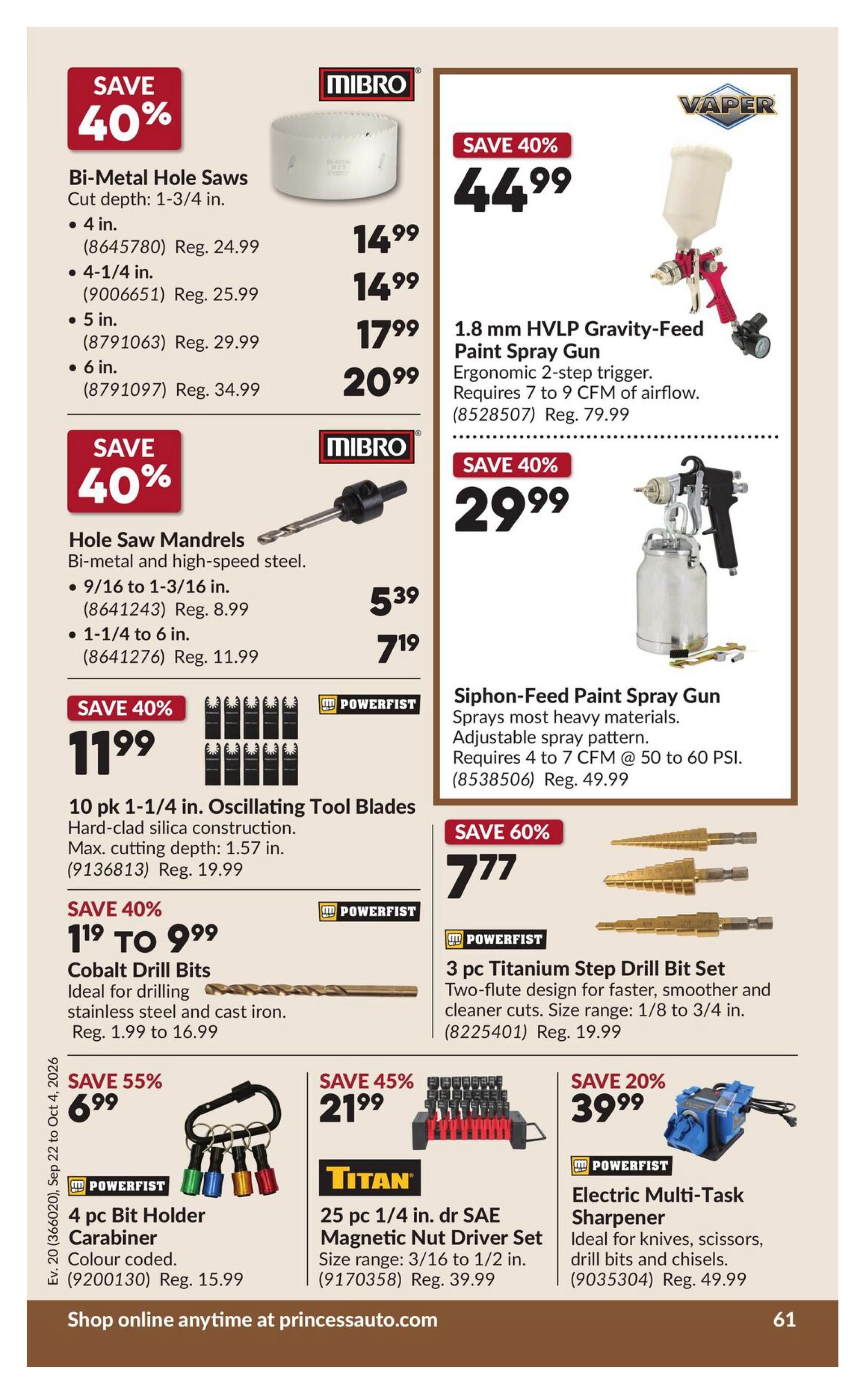 Princess Auto Flyer September 22 to October 4