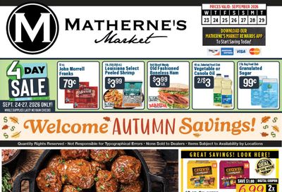 Matherne's Supermarket Weekly Ad September 23 - 29, 2026