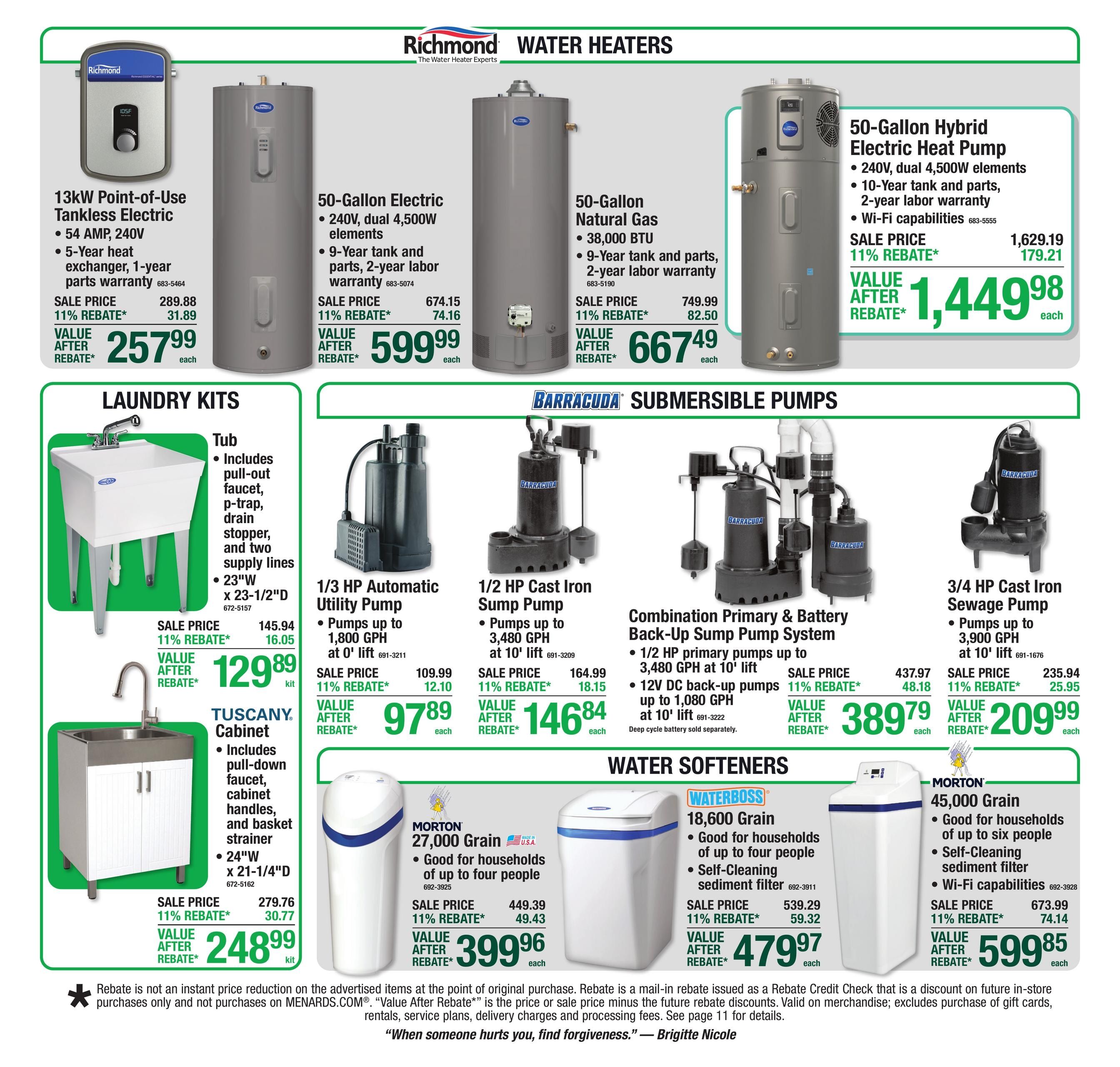 Menards (Buffalo-Upton Area, WY) 11% Rebate Sale Weekly Ad September 16 - 27, 2026