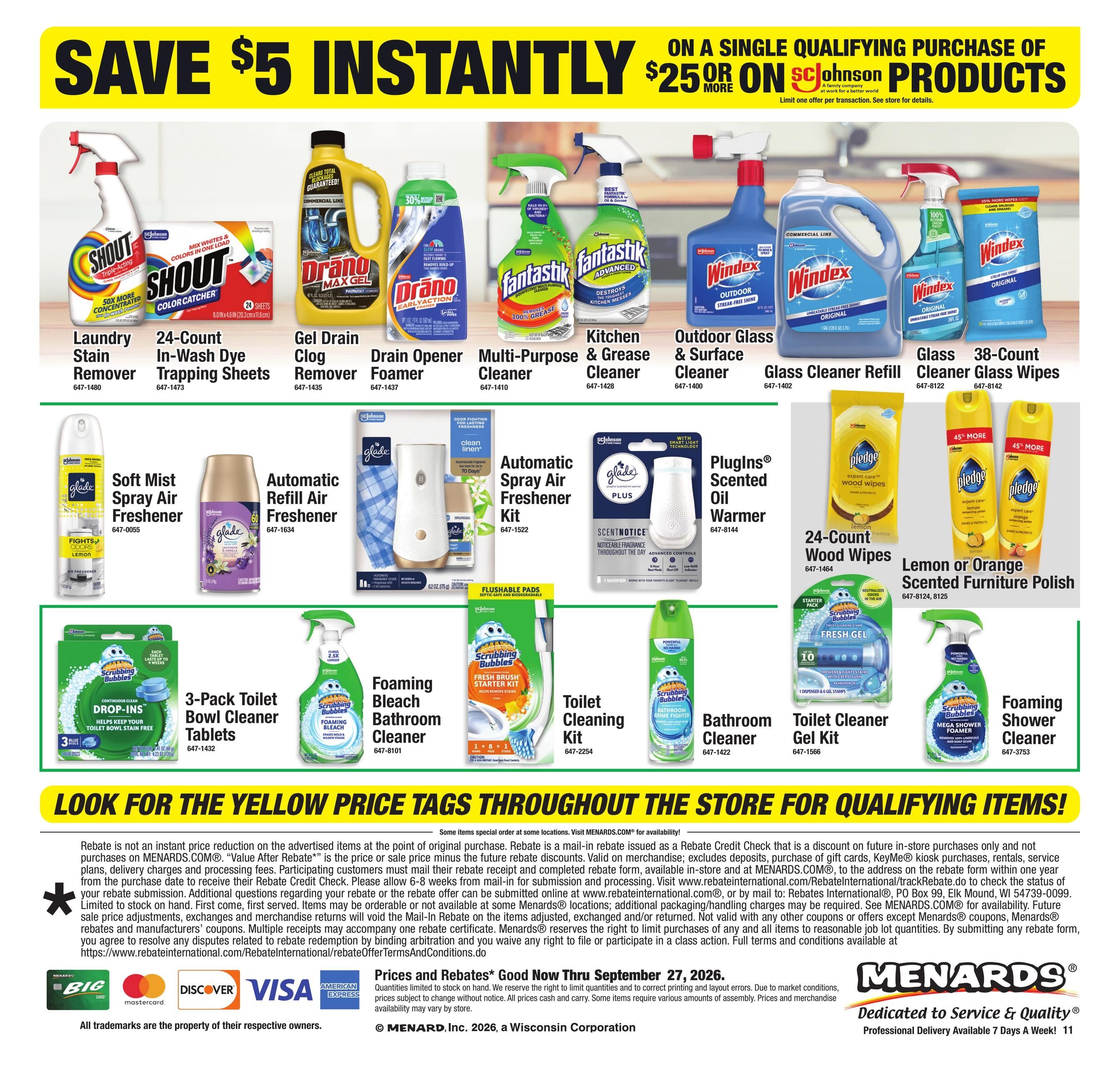 Menards (Buffalo-Upton Area, WY) 11% Rebate Sale Weekly Ad September 16 - 27, 2026