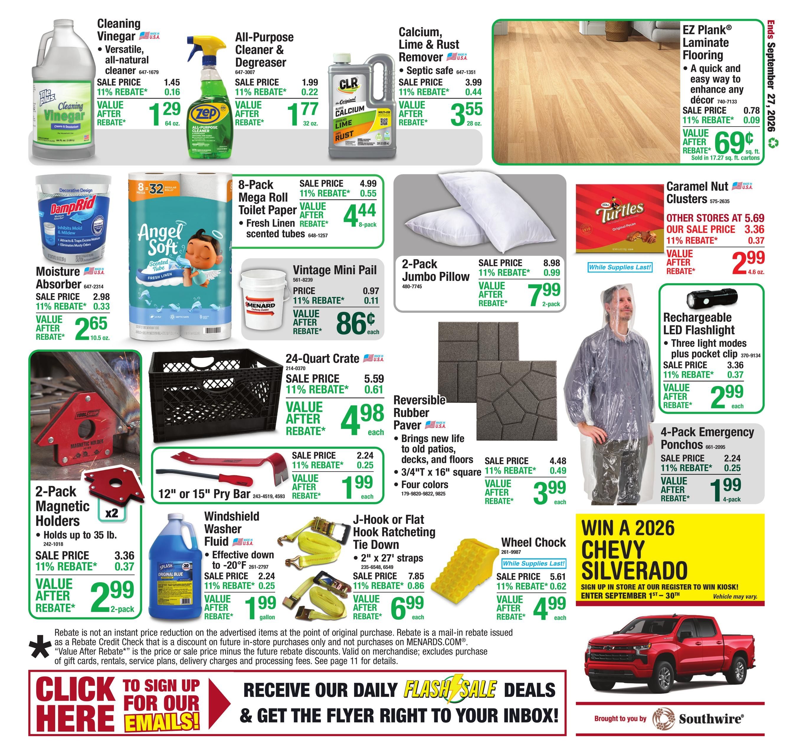 Menards (Buffalo-Upton Area, WY) 11% Rebate Sale Weekly Ad September 16 - 27, 2026