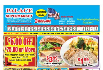 Palace & Foodmax Supermarket Weekly Ad September 15 - October 5, 2026