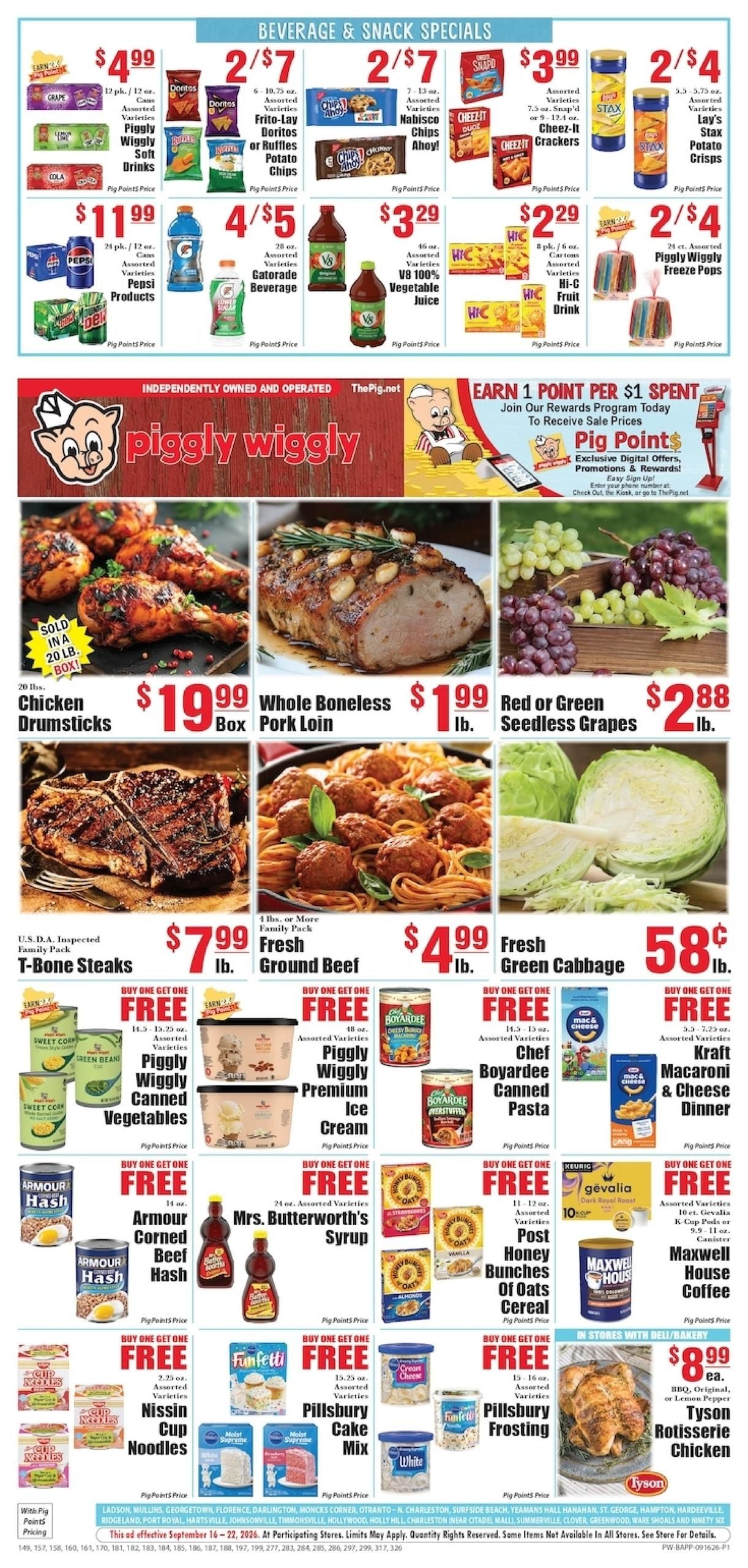 Piggly Wiggly (Charleston Area, SC) Weekly Ad September 16 - 22, 2026
