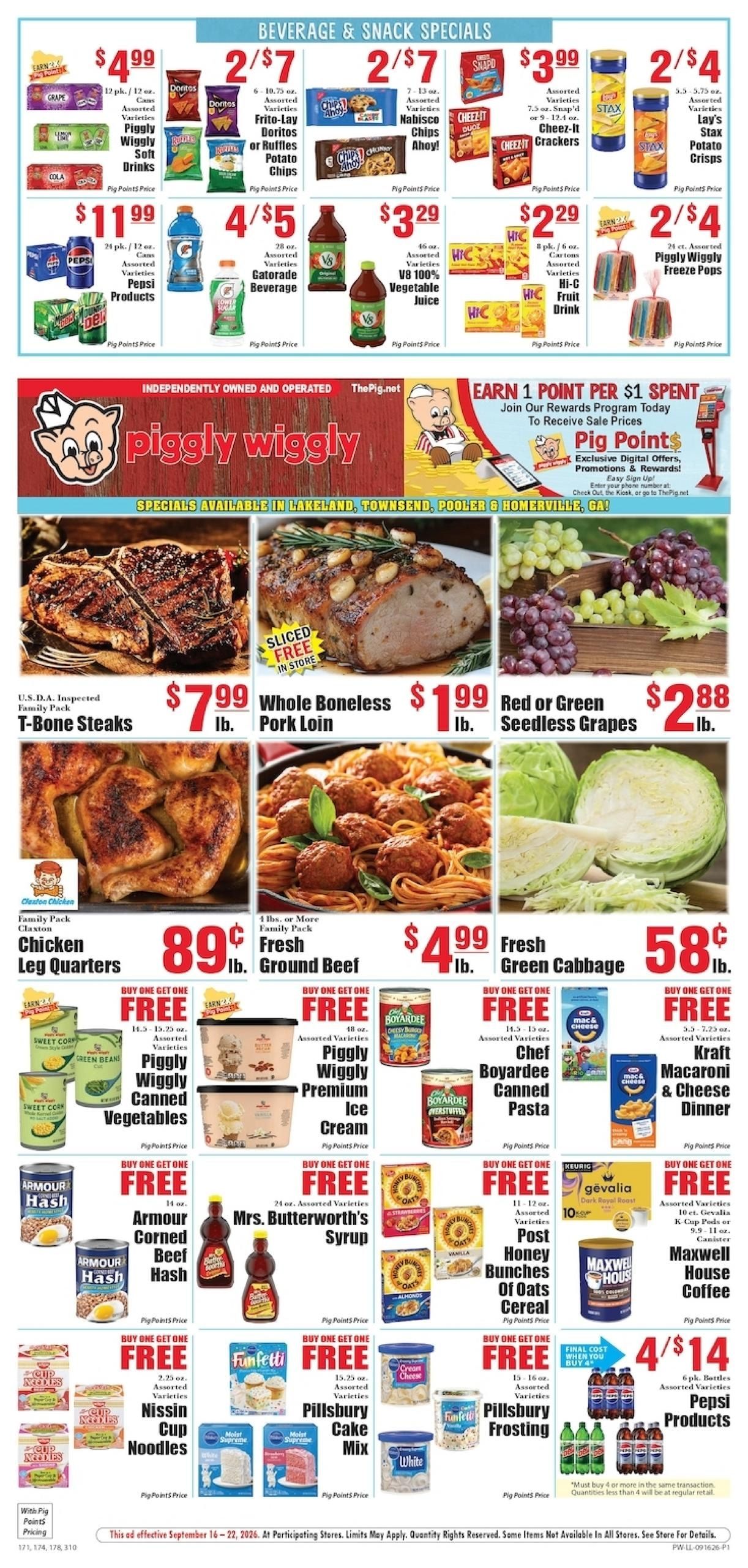 Piggly Wiggly (Claxton-Valdosta Area, GA) Weekly Ad September 16 - 22, 2026