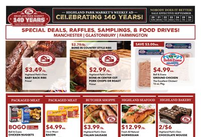 Highland Park Market (Connecticut) Weekly Ad September 20 - 26, 2026