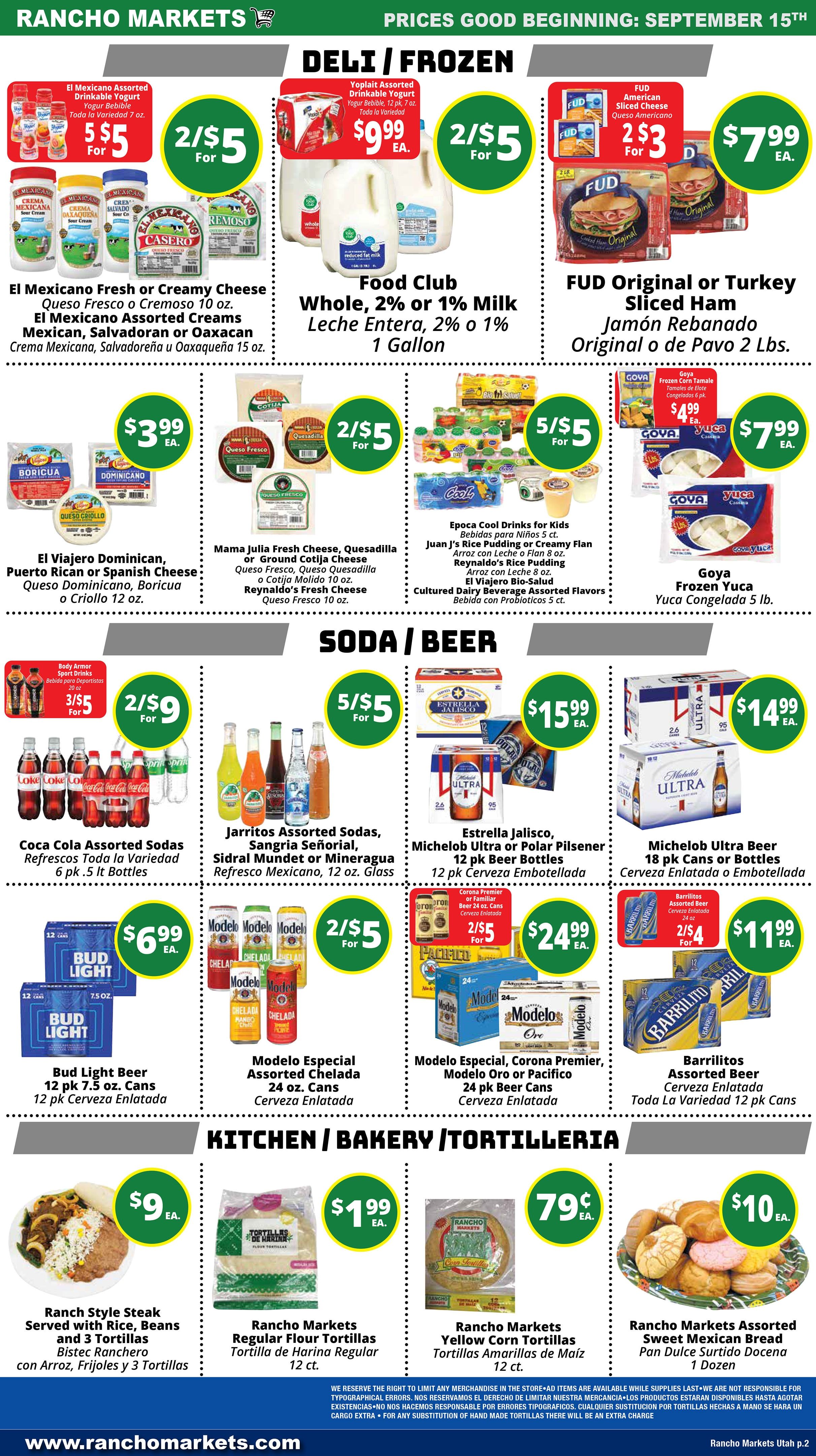 Rancho Markets (Utah) Weekly Ad September 15 - 21, 2026
