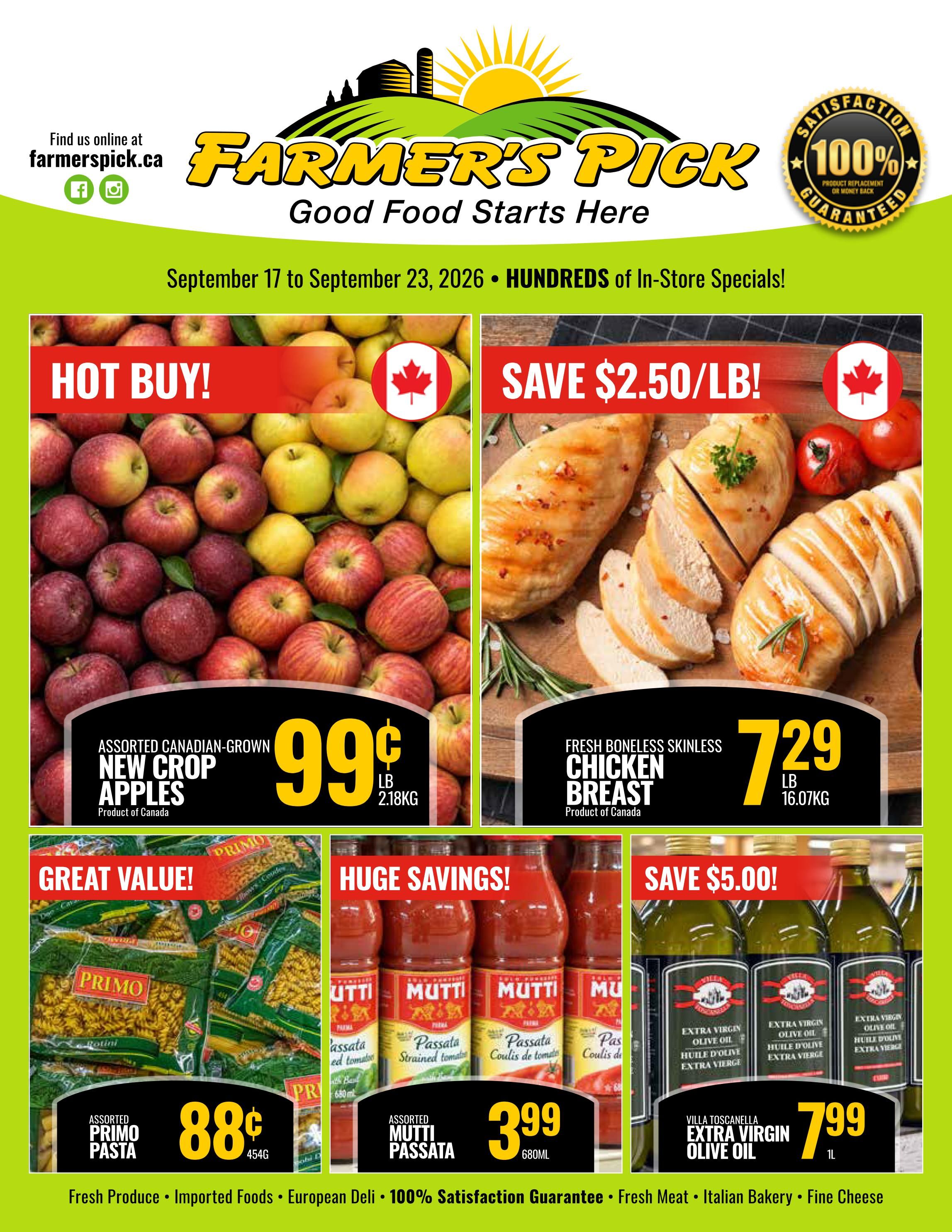 Farmer's Pick Flyer September 17 to 23